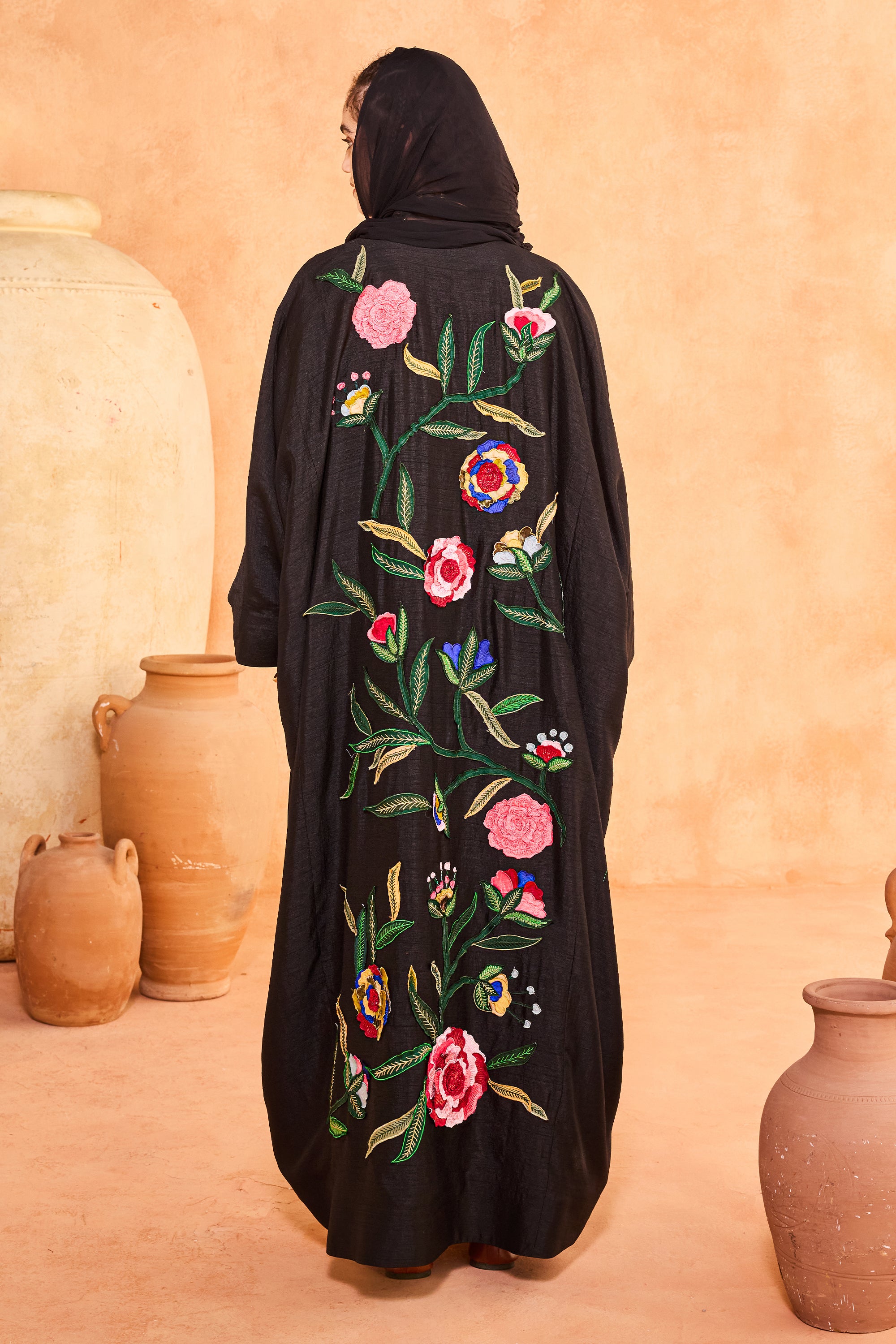 Hoor Embroidered Abaya with Inner Dress