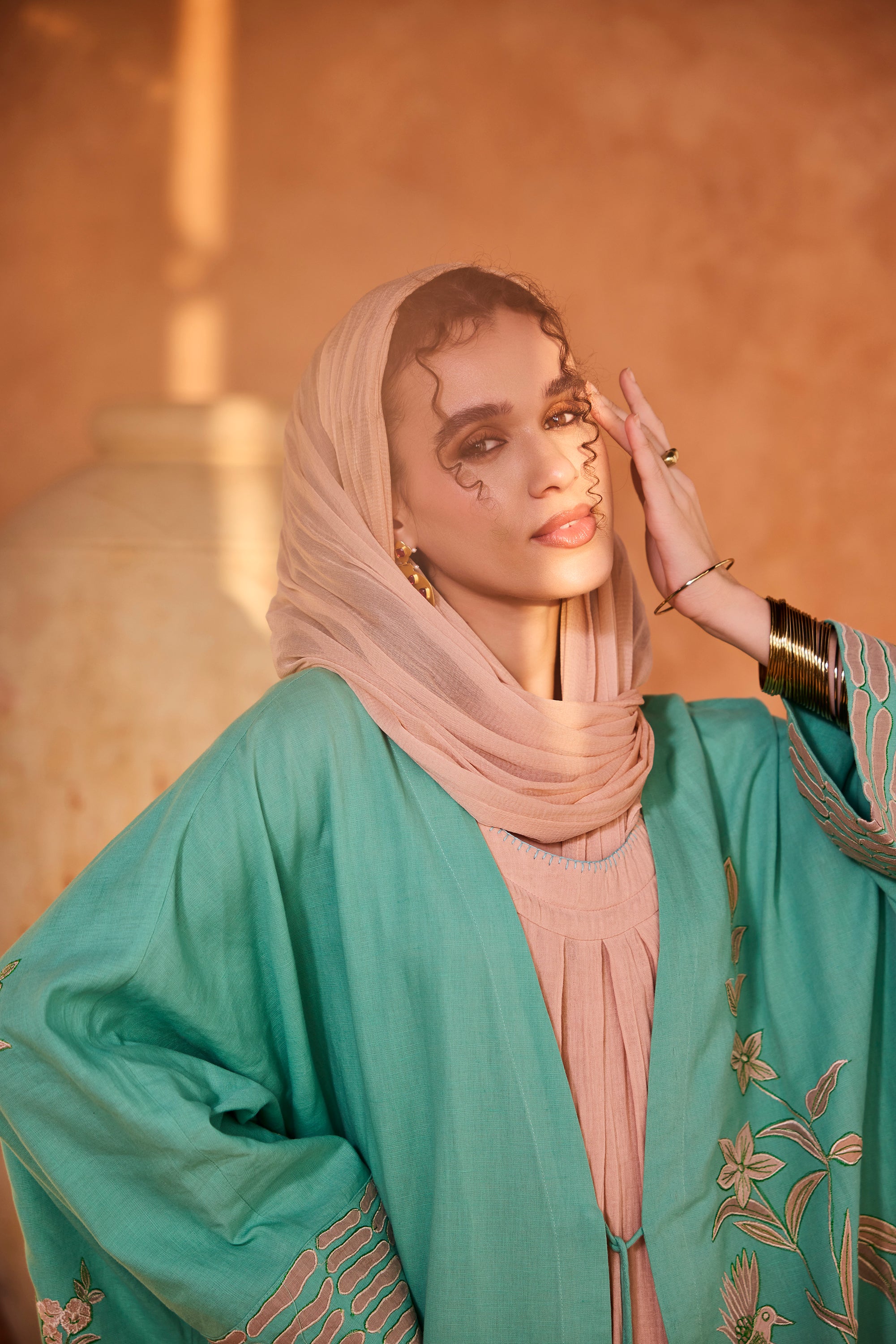 Soumaya Embroidered Abaya with Patch Work