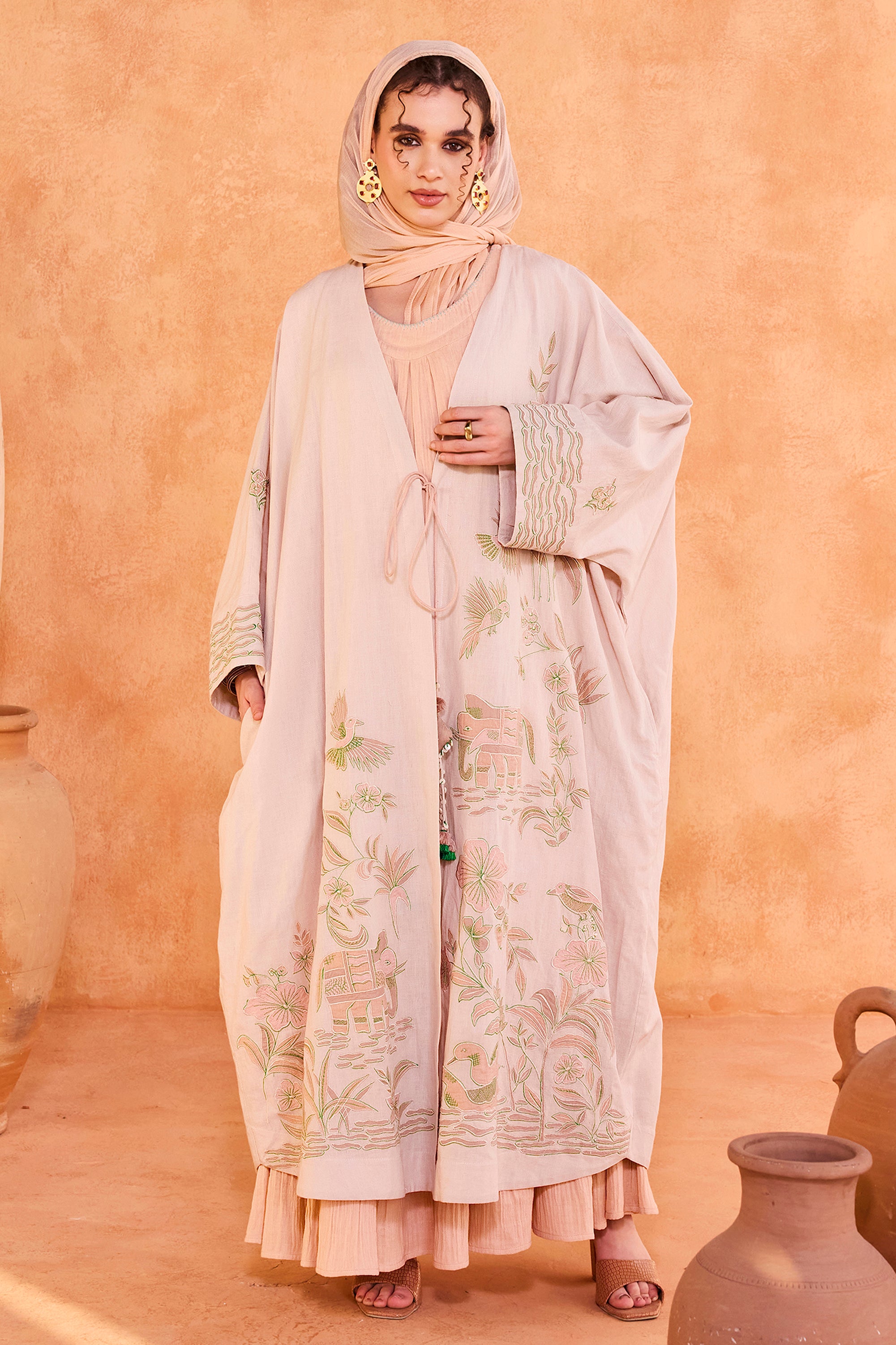 Sumaya Embroidered Abaya with Patch Work