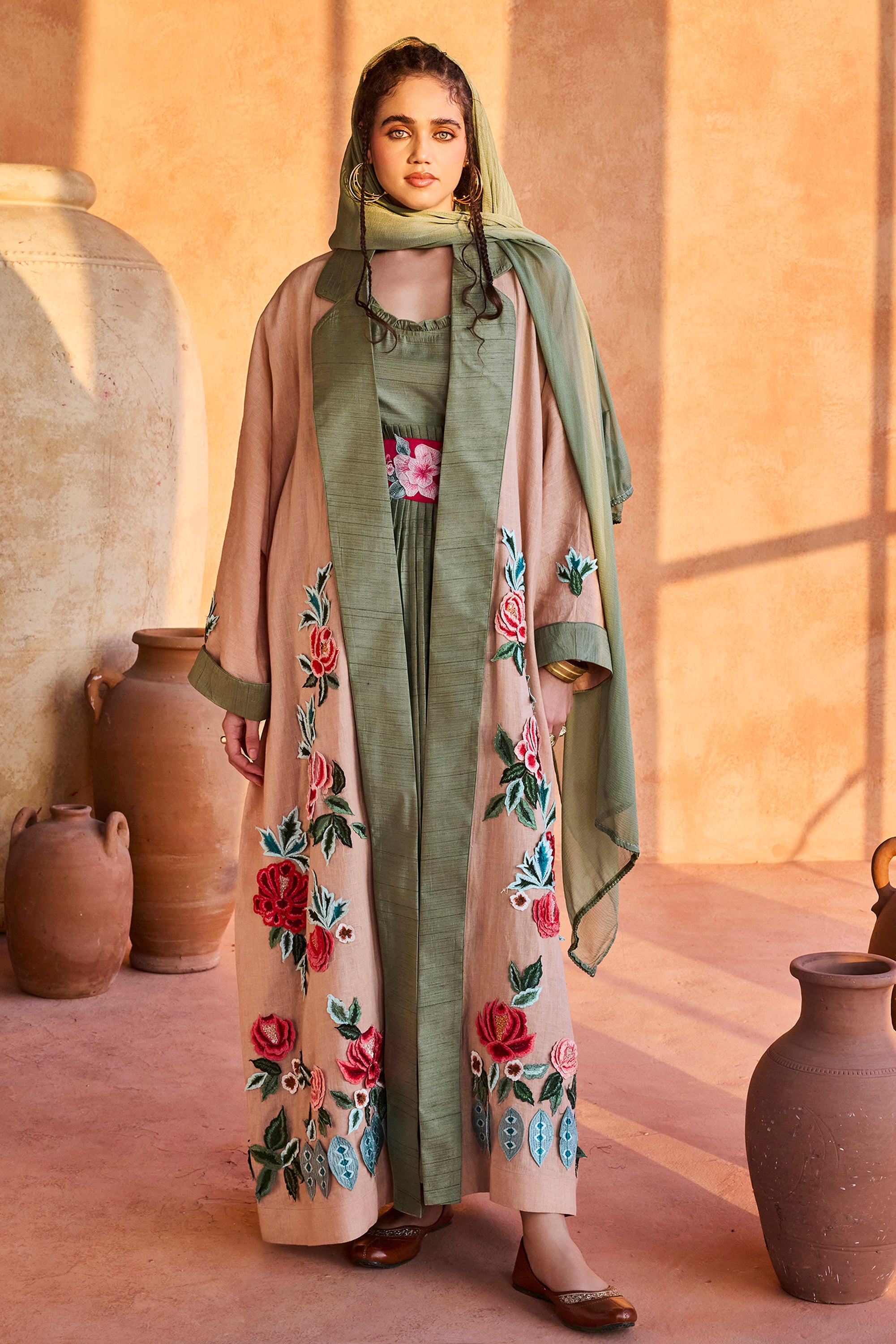 Noora Embroidered Abaya with Inner Dress