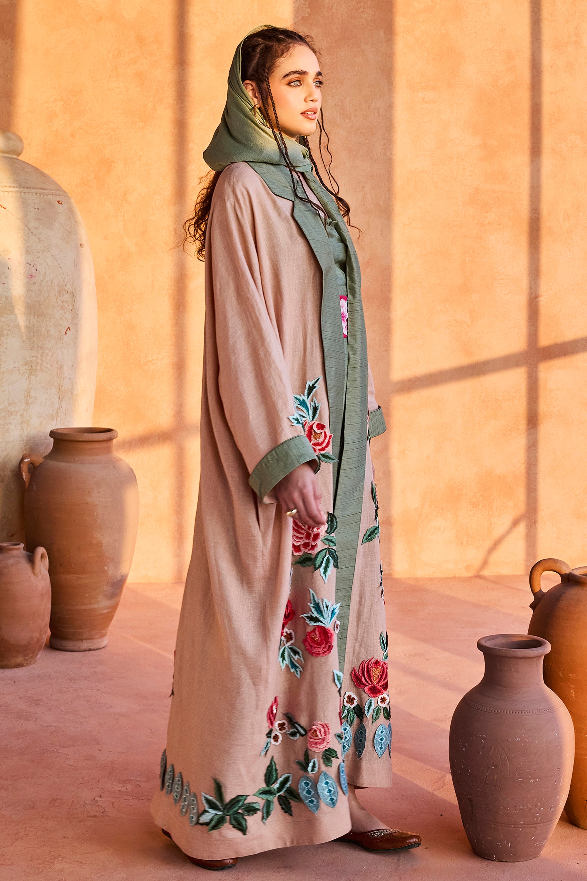 Noora Embroidered Abaya with Inner Dress