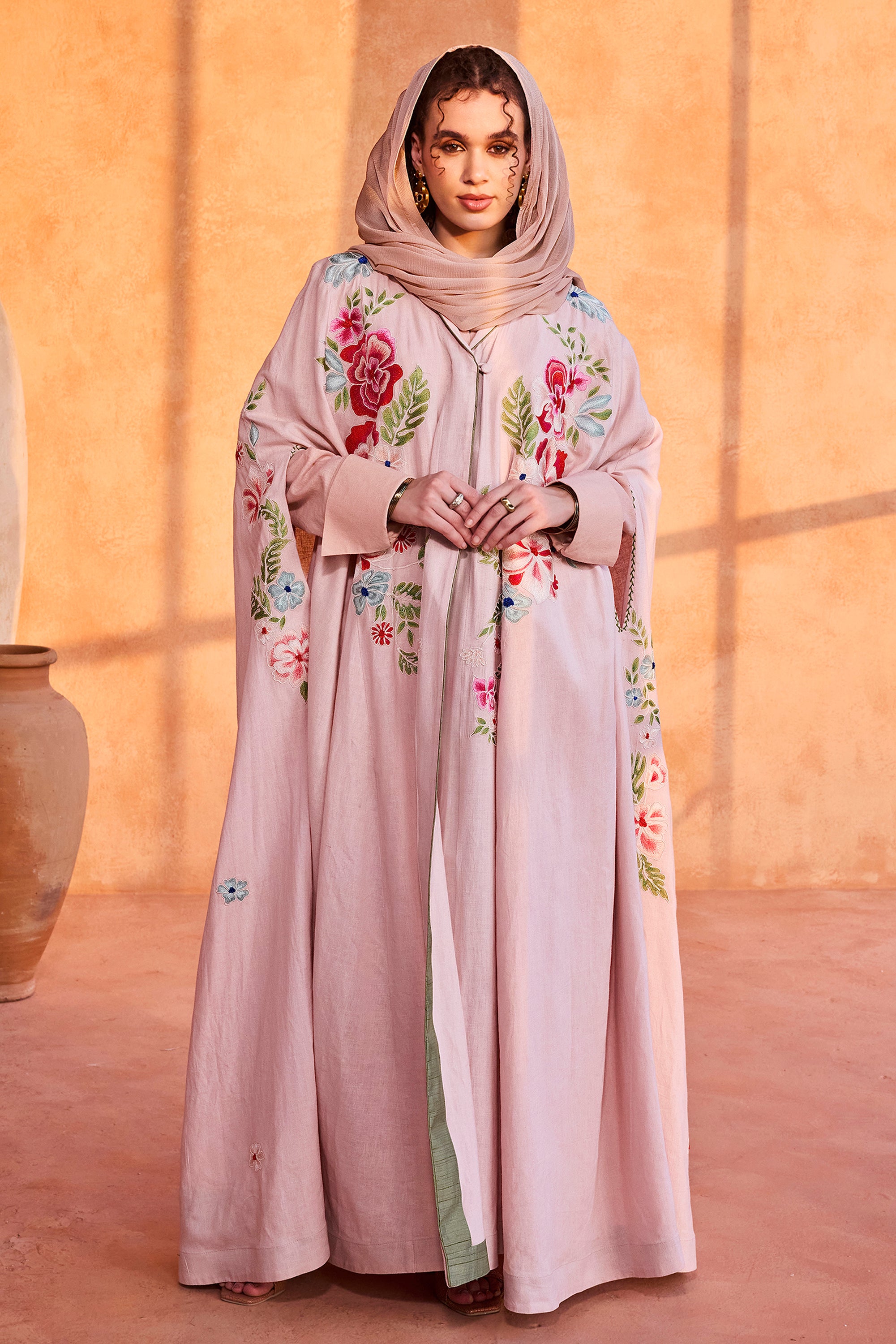 Maysoon Embroidered Cape with Inner Dress