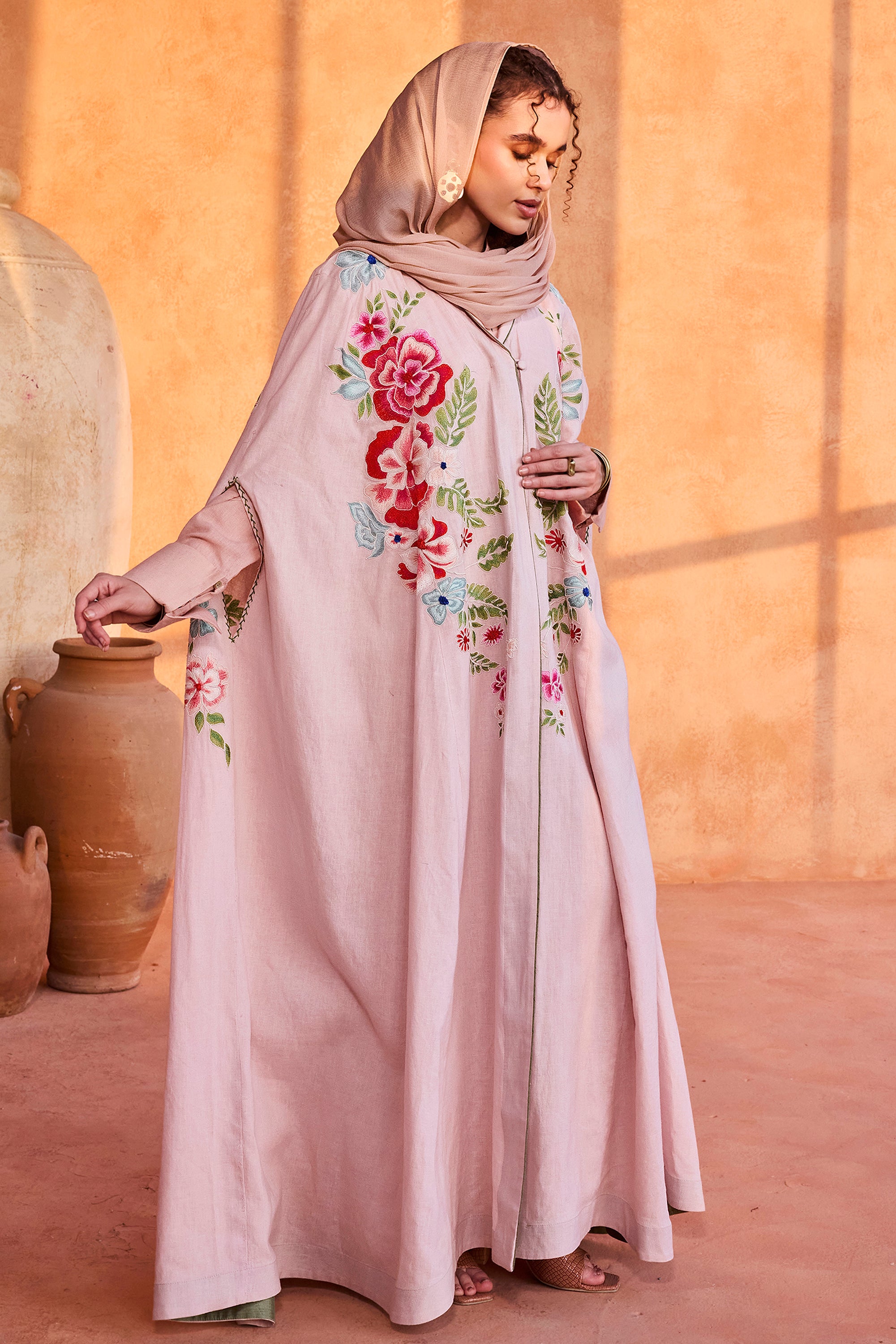 Maysoon Embroidered Cape with Inner Dress