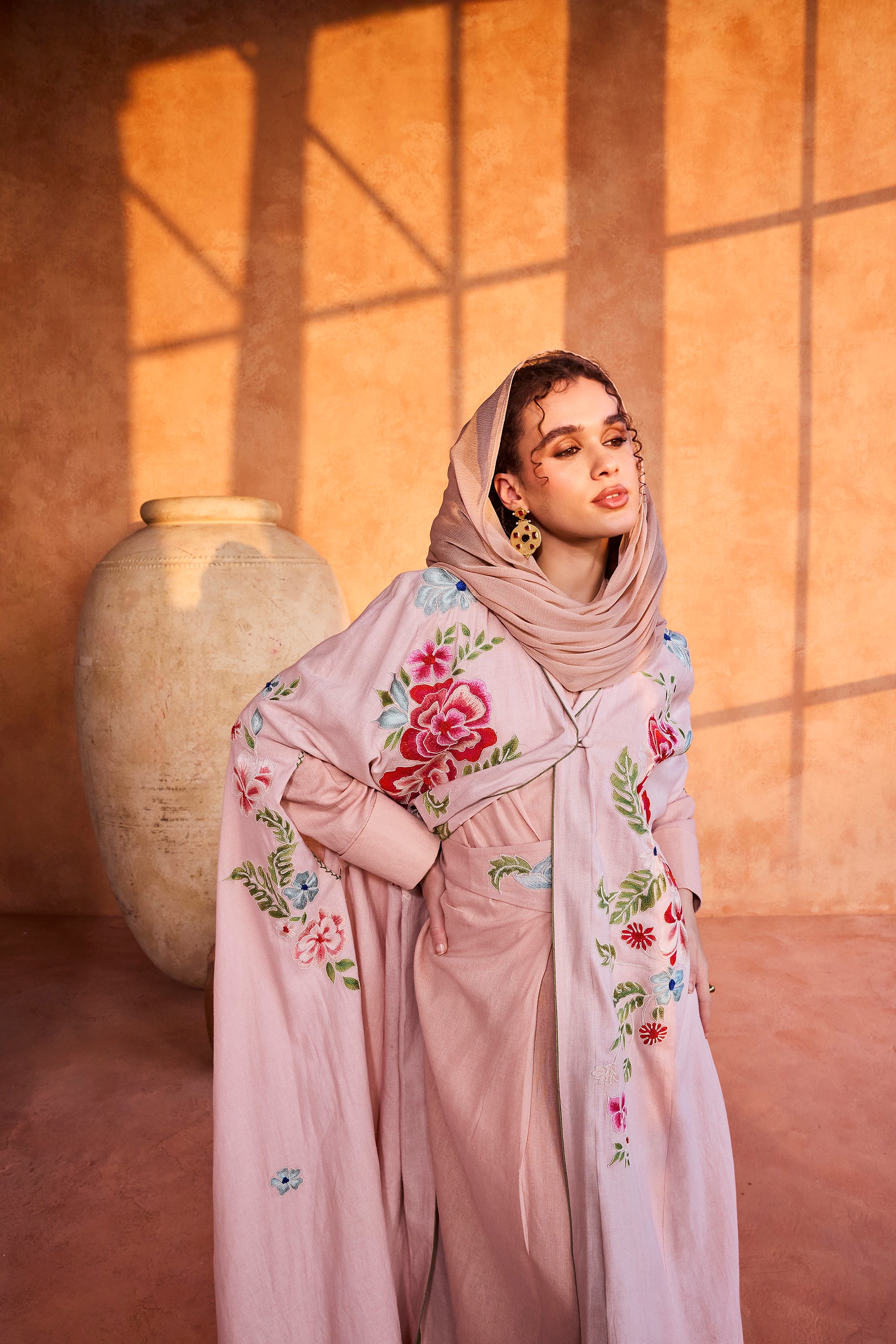 Maysoon Embroidered Cape with Inner Dress