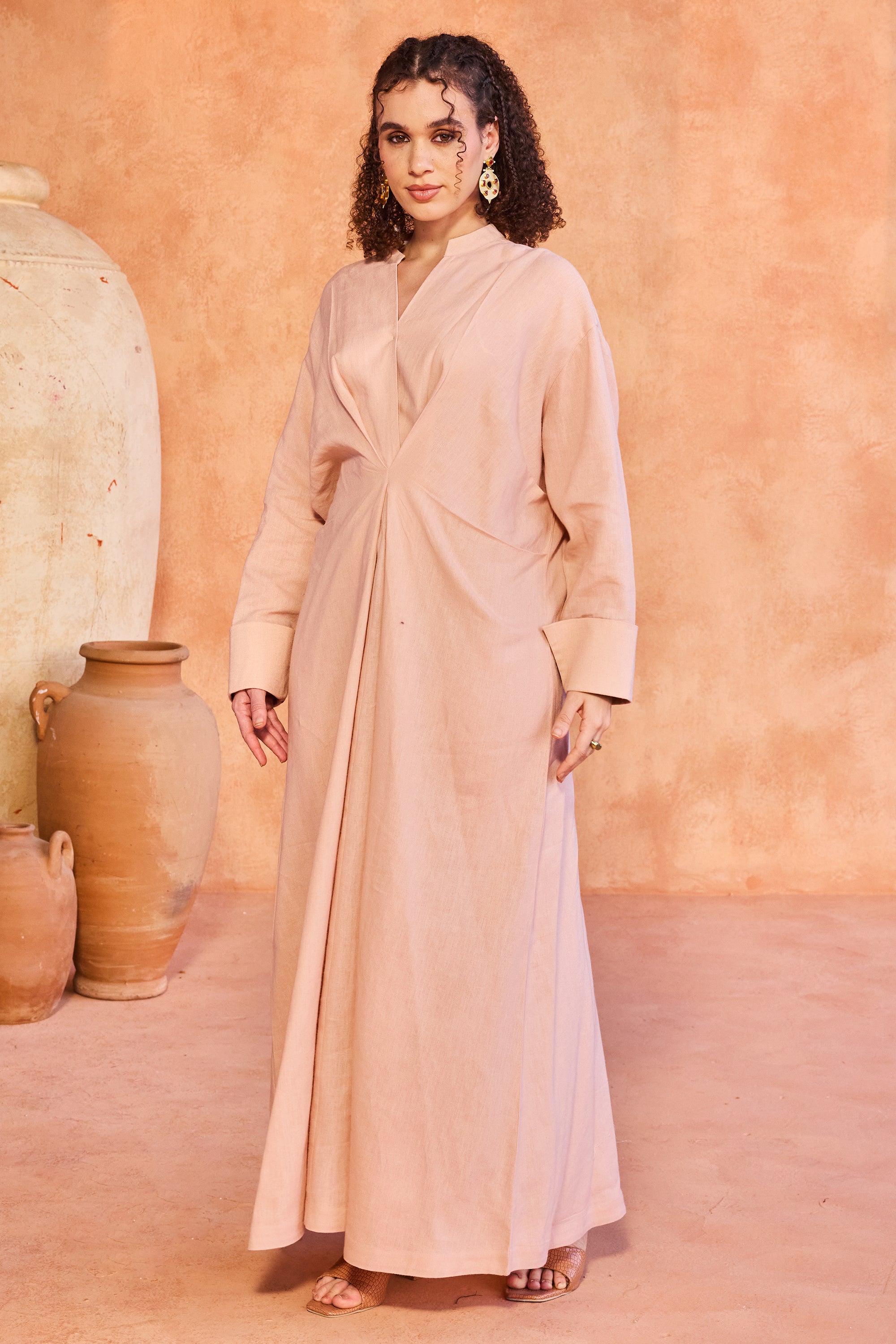 Bashaer Dushala Embroidered Cape with Patch Work