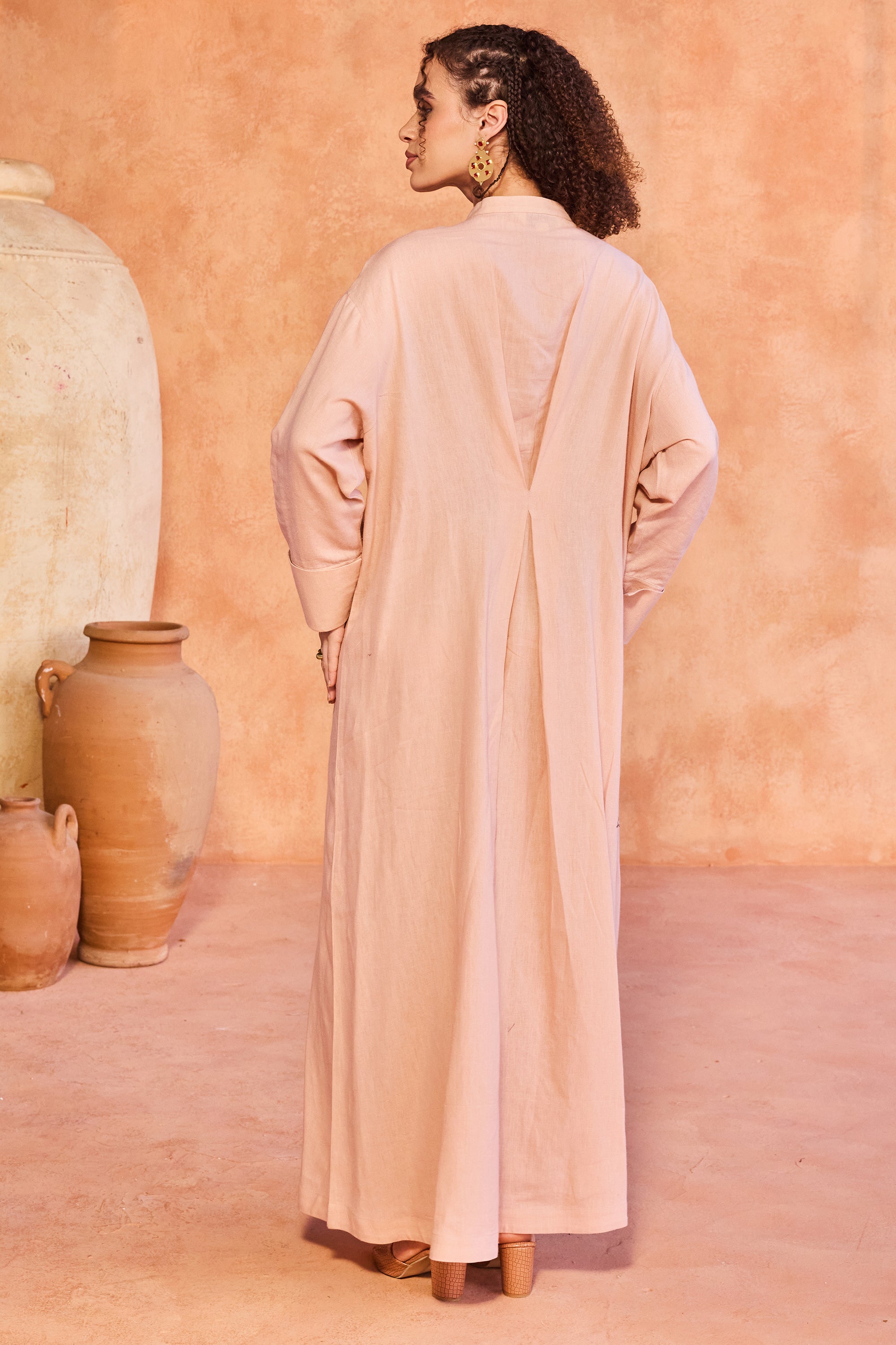 Bashaer Dushala Embroidered Cape with Patch Work