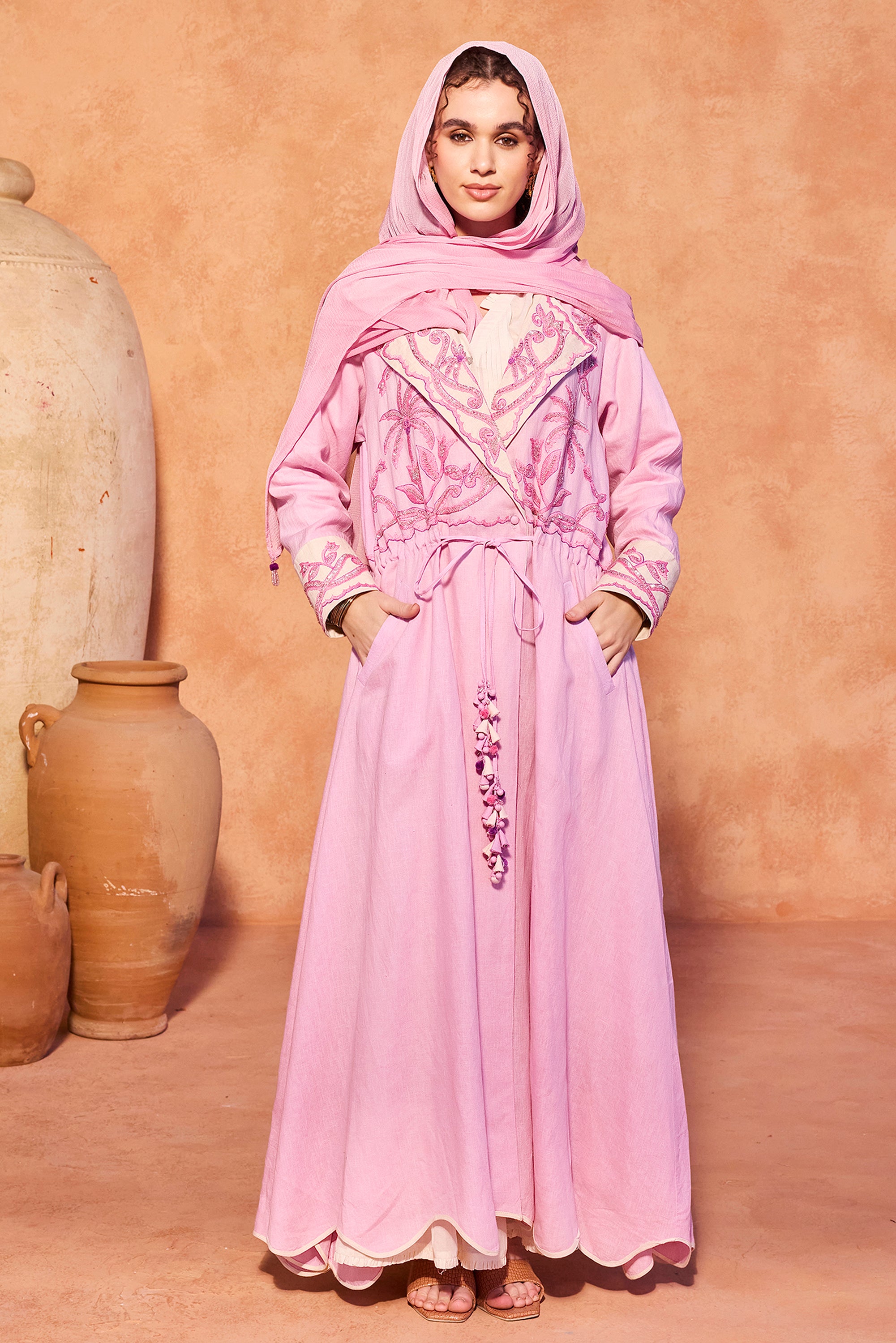 Afiyah Embroidered Abaya with Embellishment