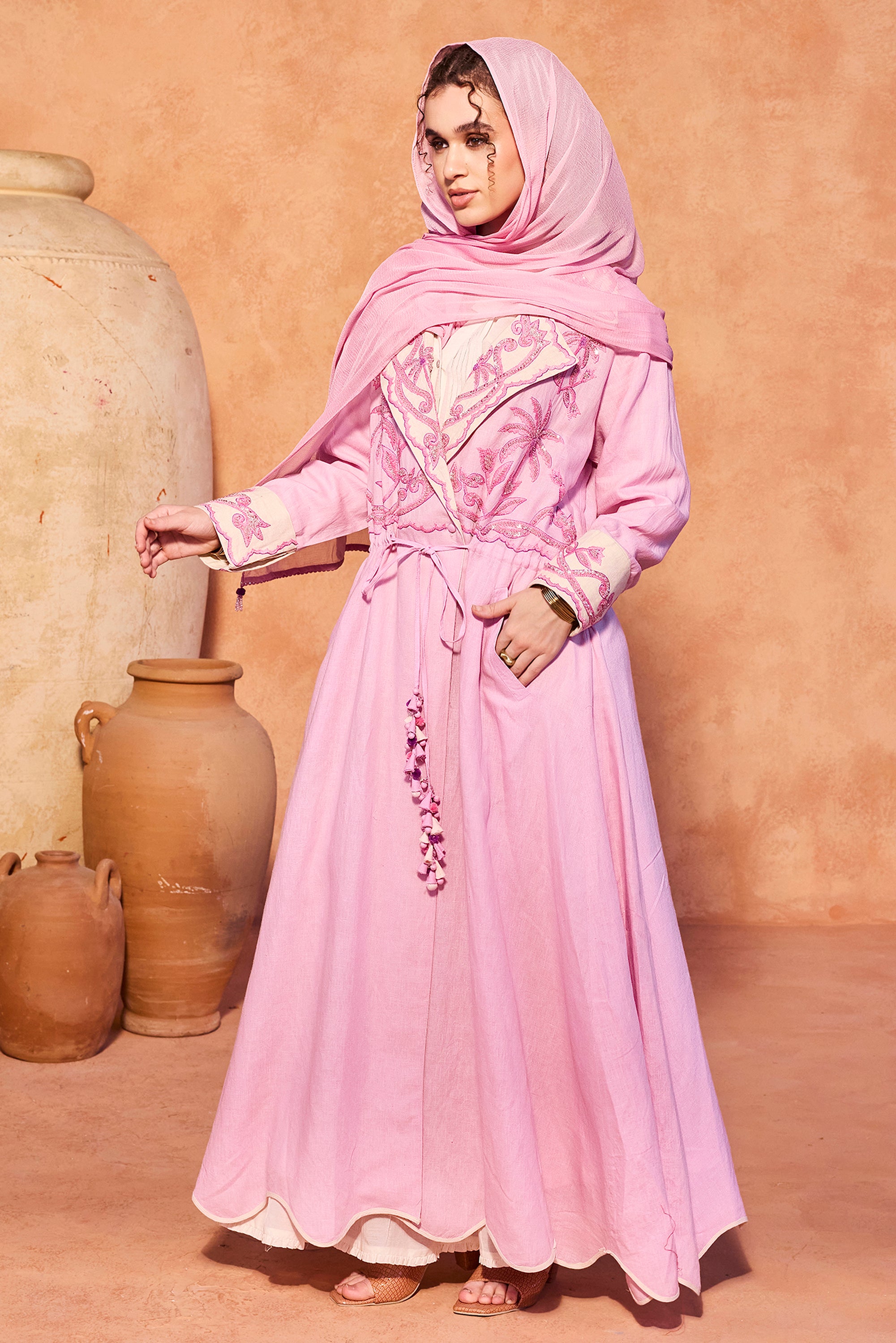 Afiyah Embroidered Abaya with Embellishment