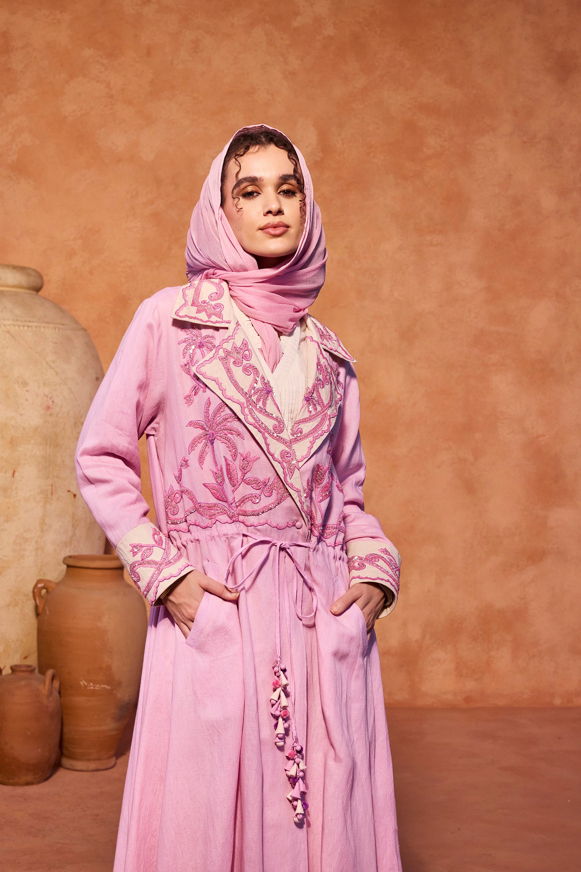 Afiyah Embroidered Abaya with Embellishment