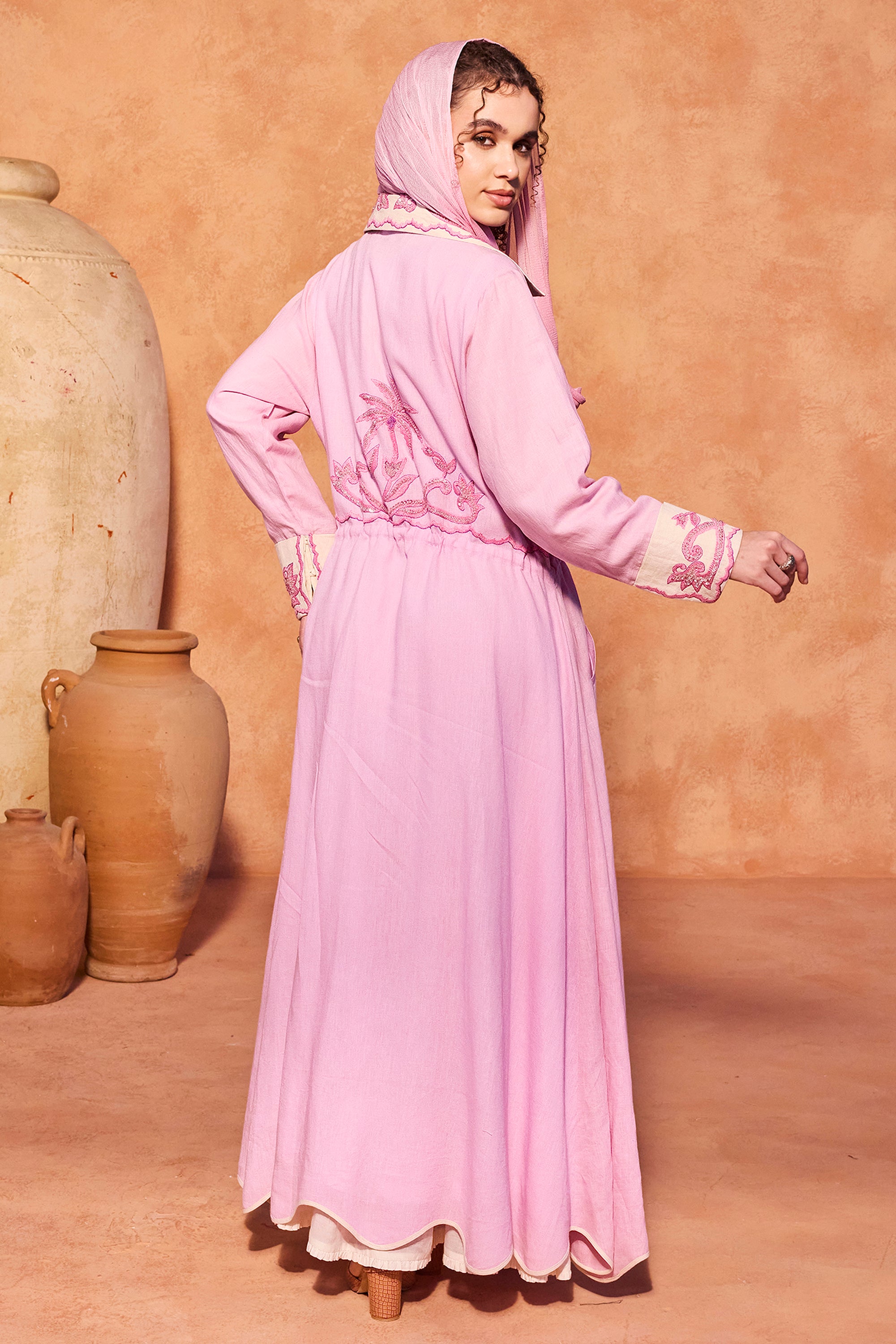 Afiyah Embroidered Abaya with Embellishment