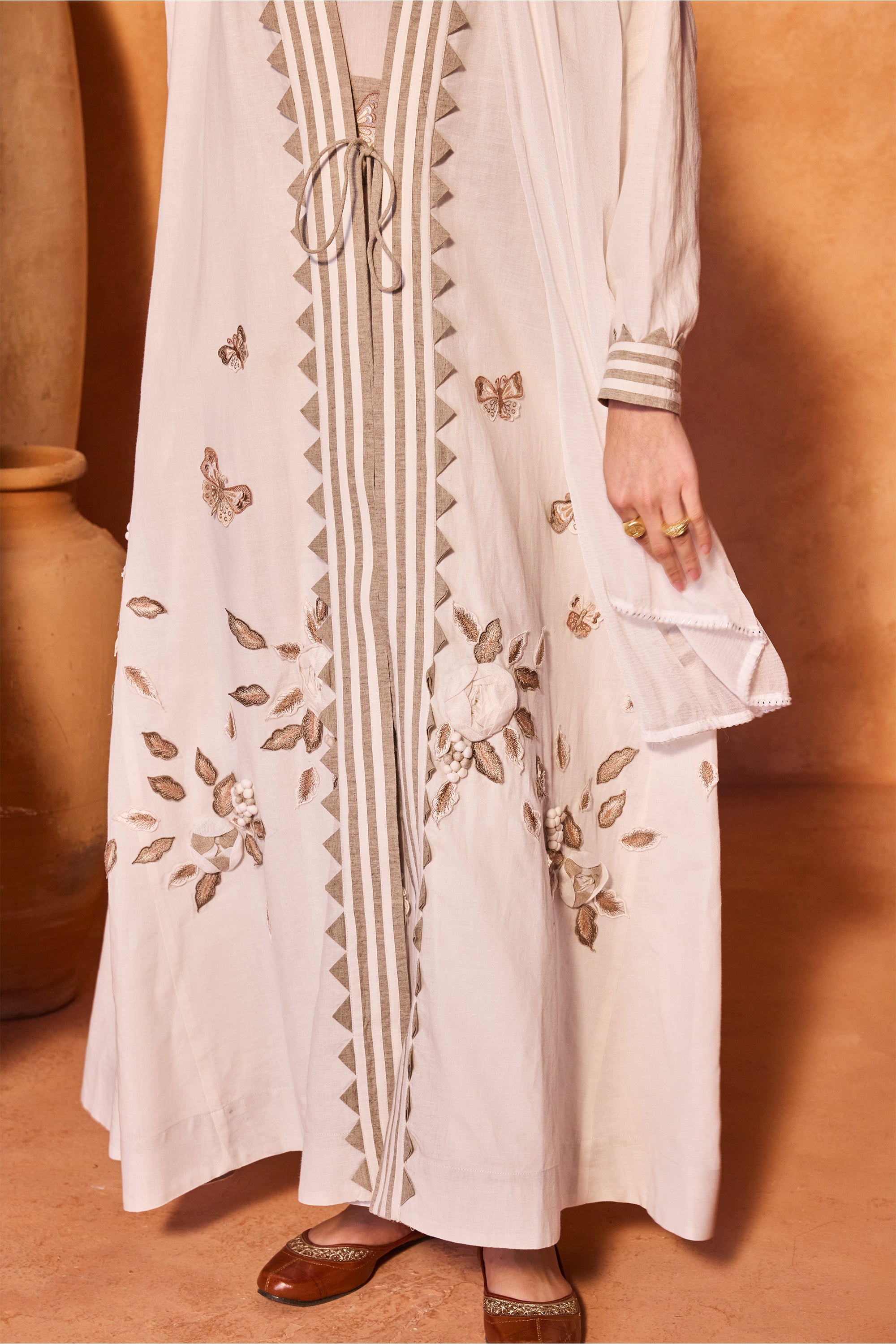 Najwa Embroidered Abaya with Inner Dress