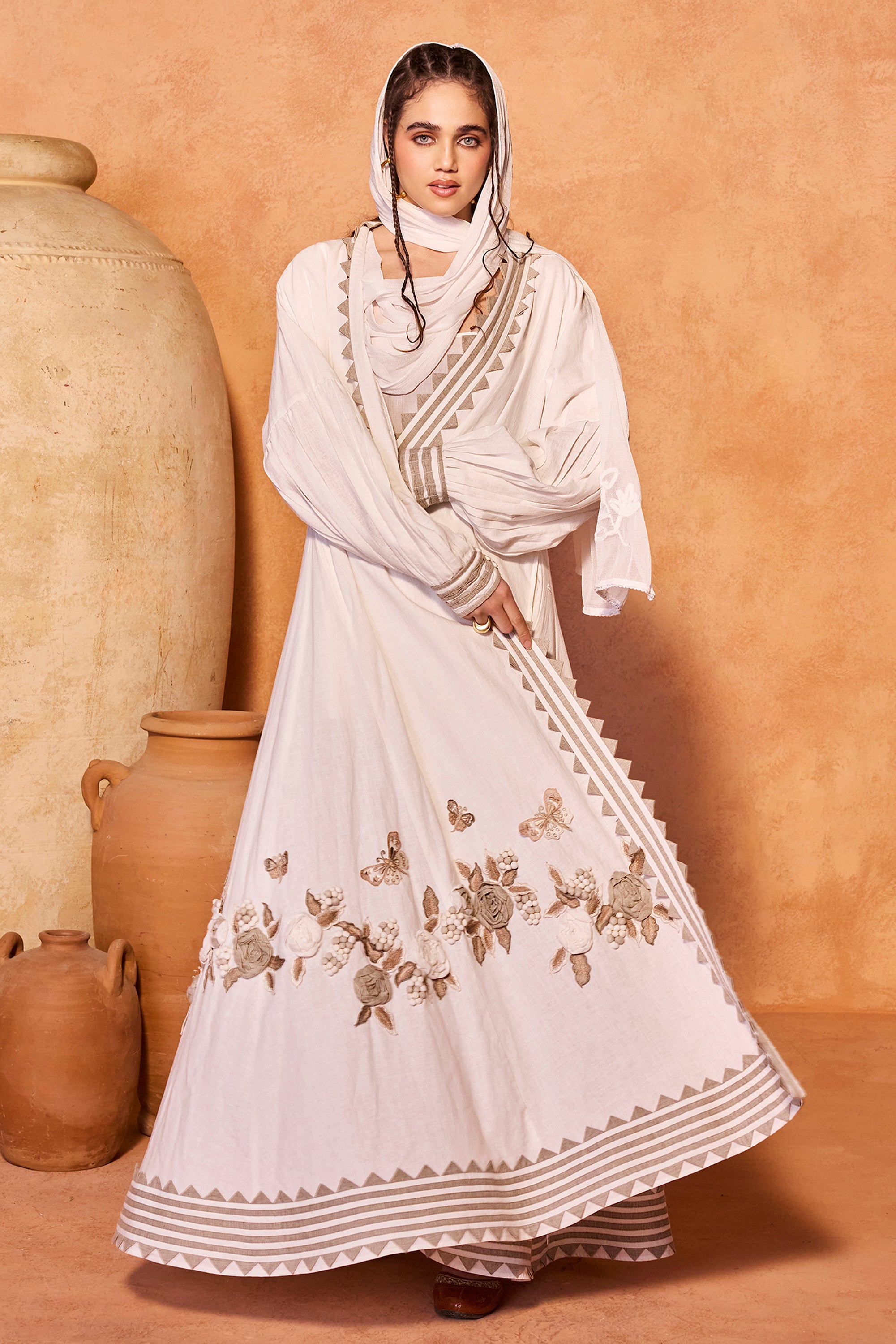 Najla Embroidered Abaya with Inner Dress
