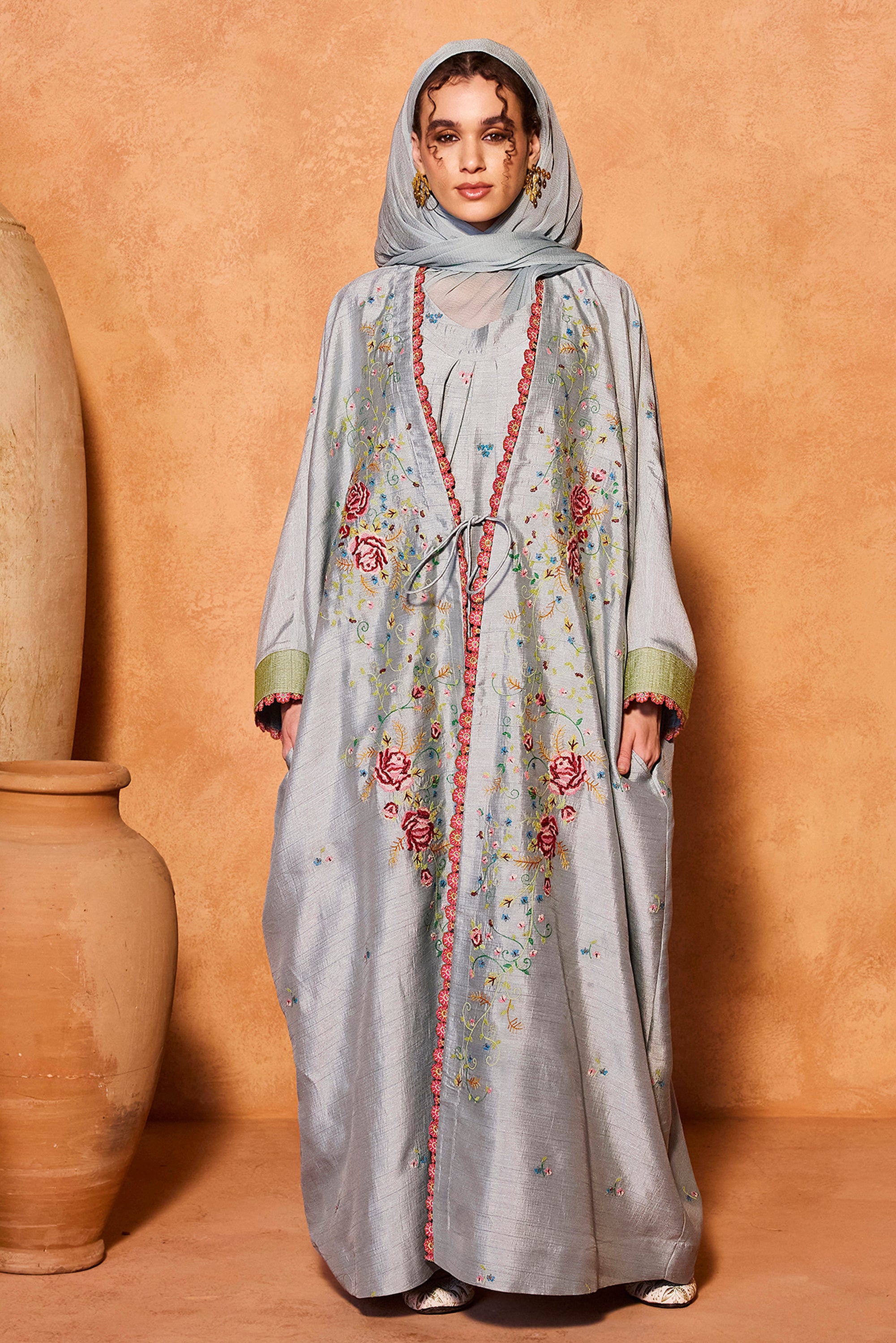 Nadine Embroidered Abaya with Inner Dress