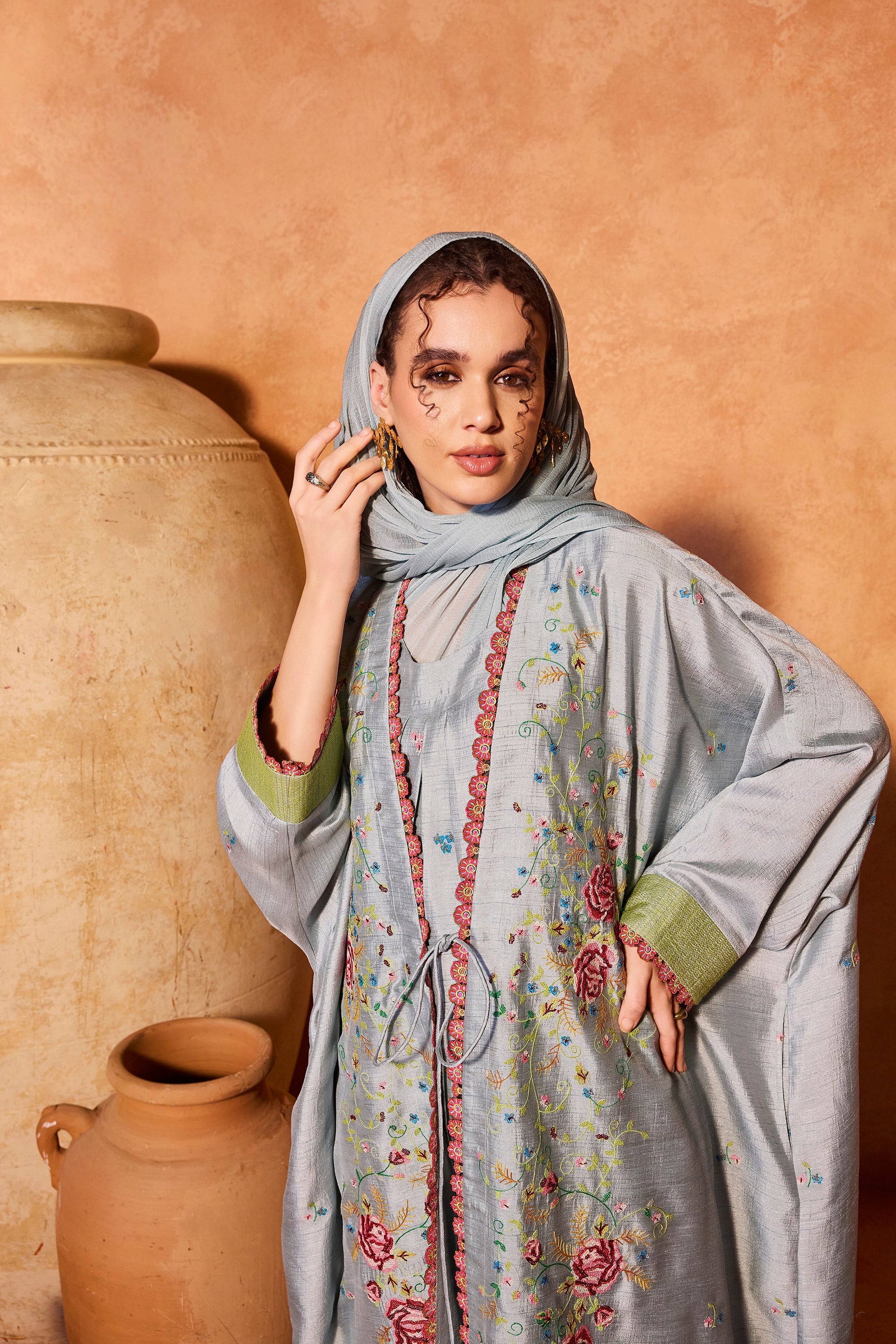 Nadine Embroidered Abaya with Inner Dress