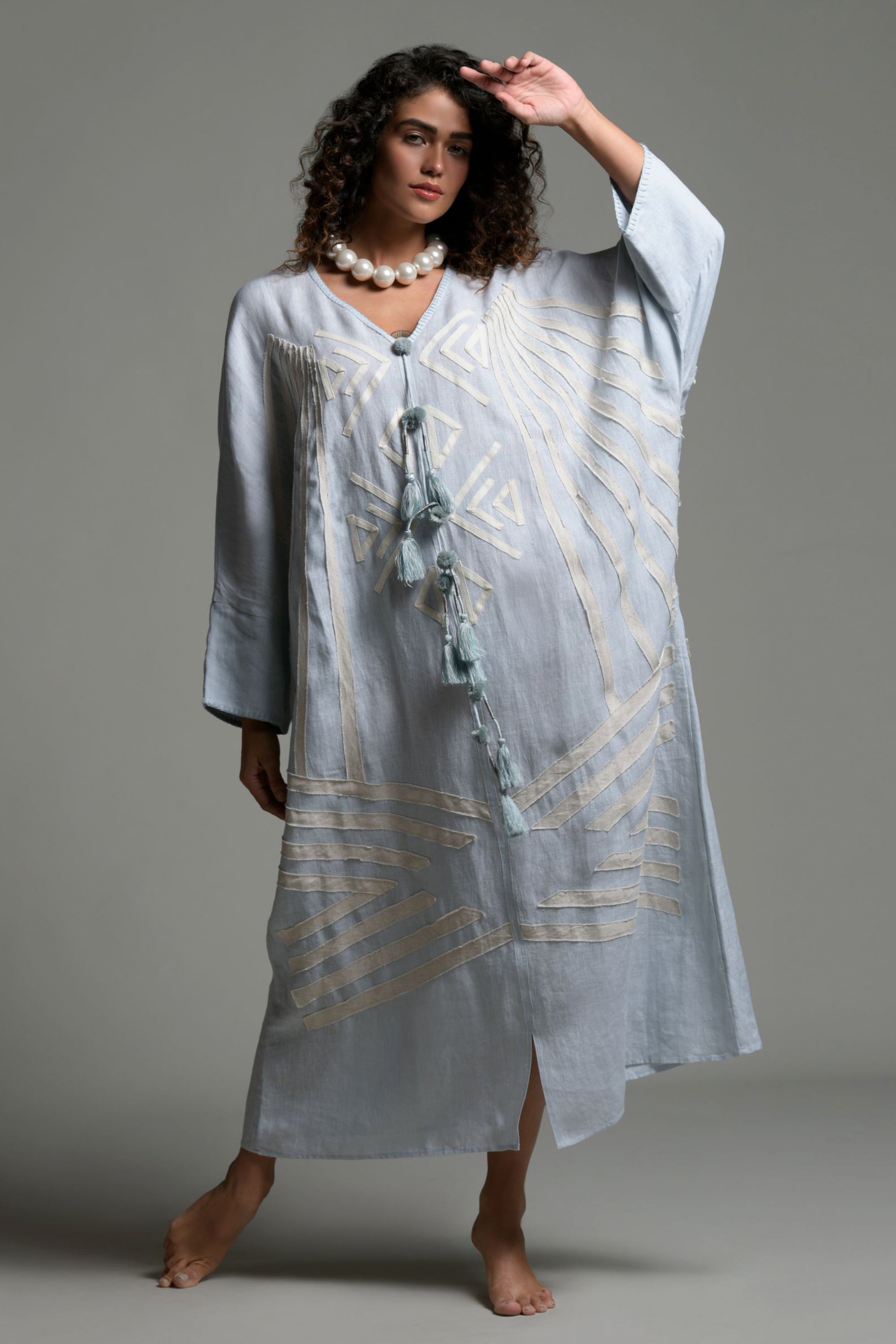 Rihana Applique Jalabiya with Tassel