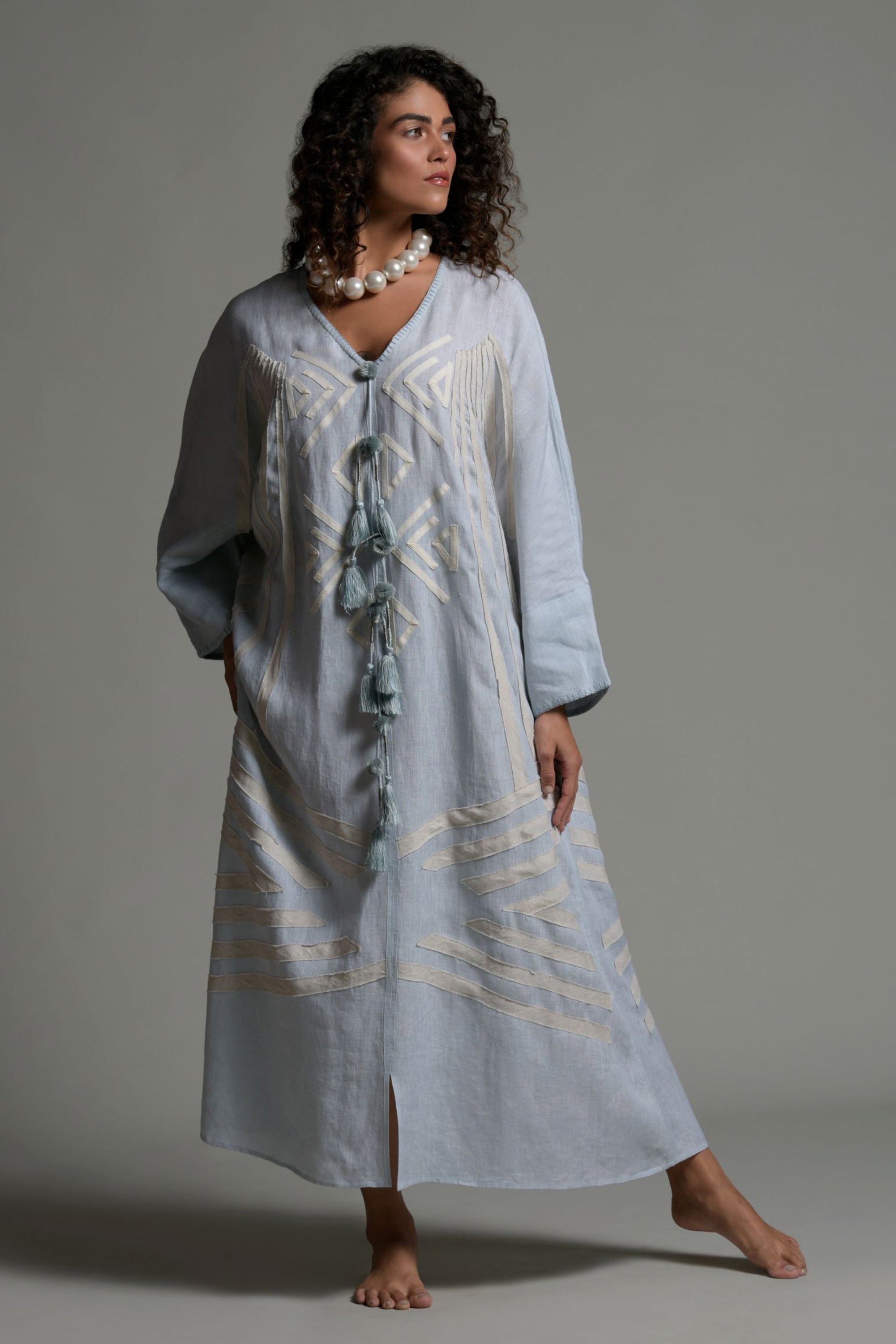 Rihana Applique Jalabiya with Tassel