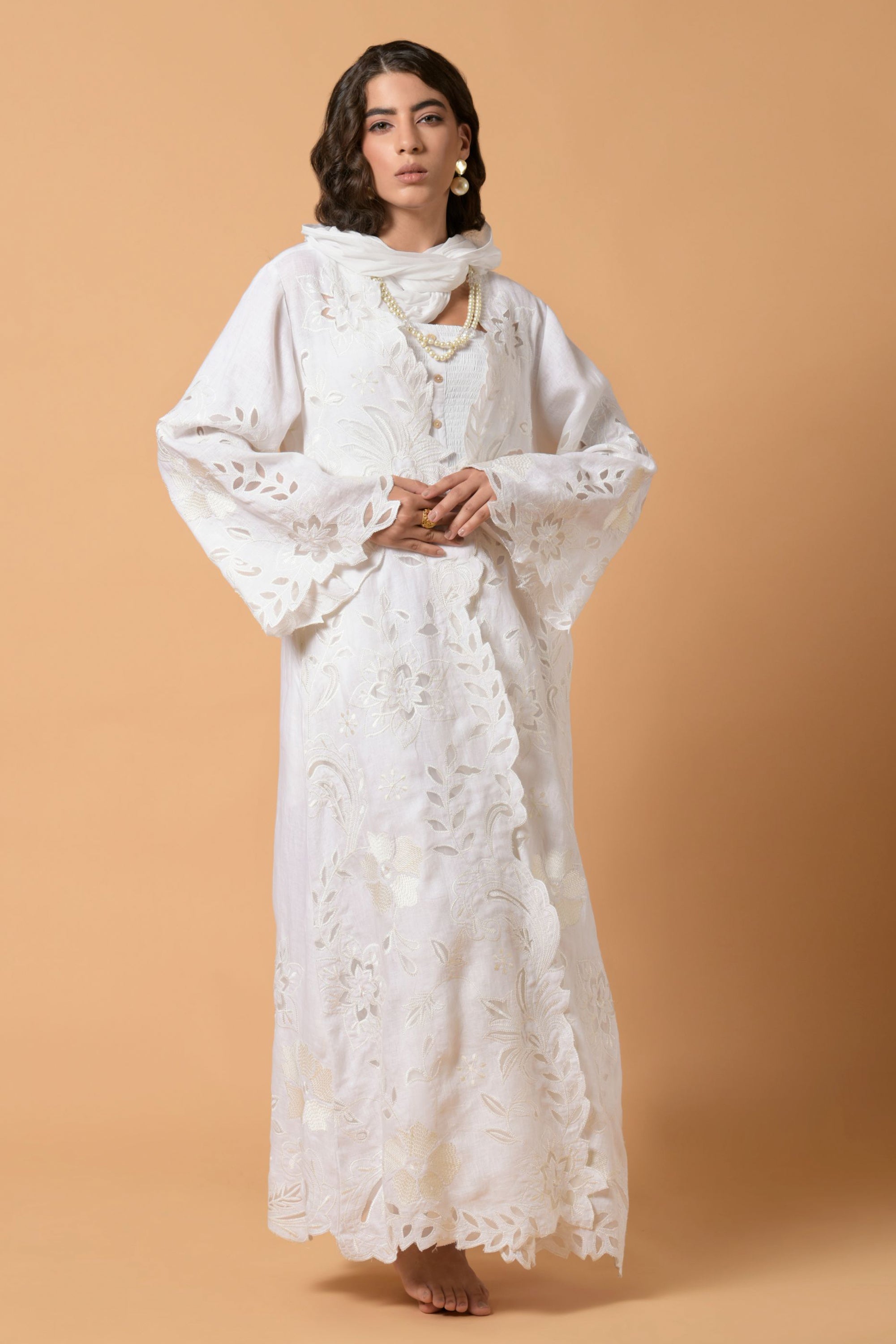 Shezhadi Petals Qata Abaya