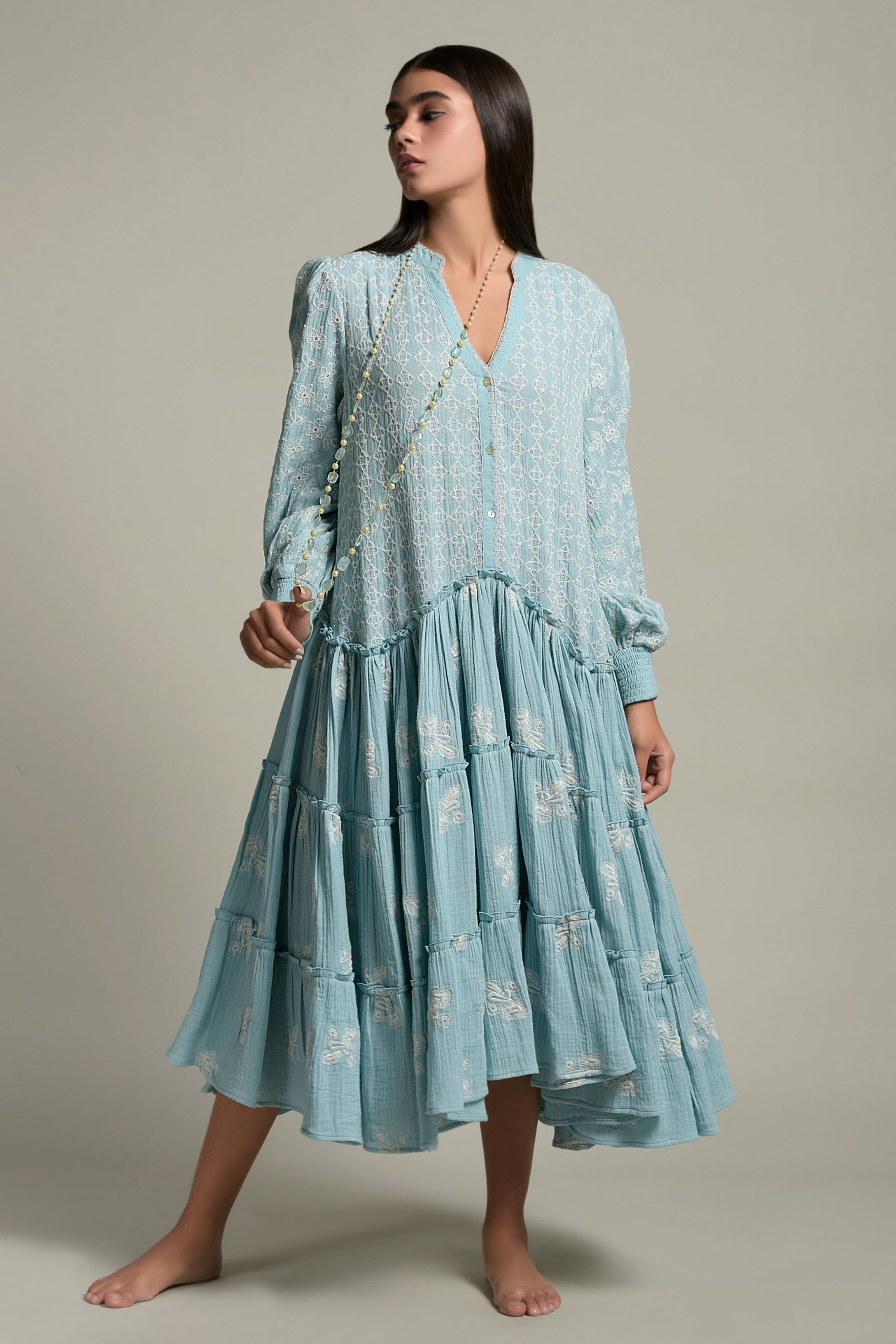 Ghazal Embroidered Long Jalabiya