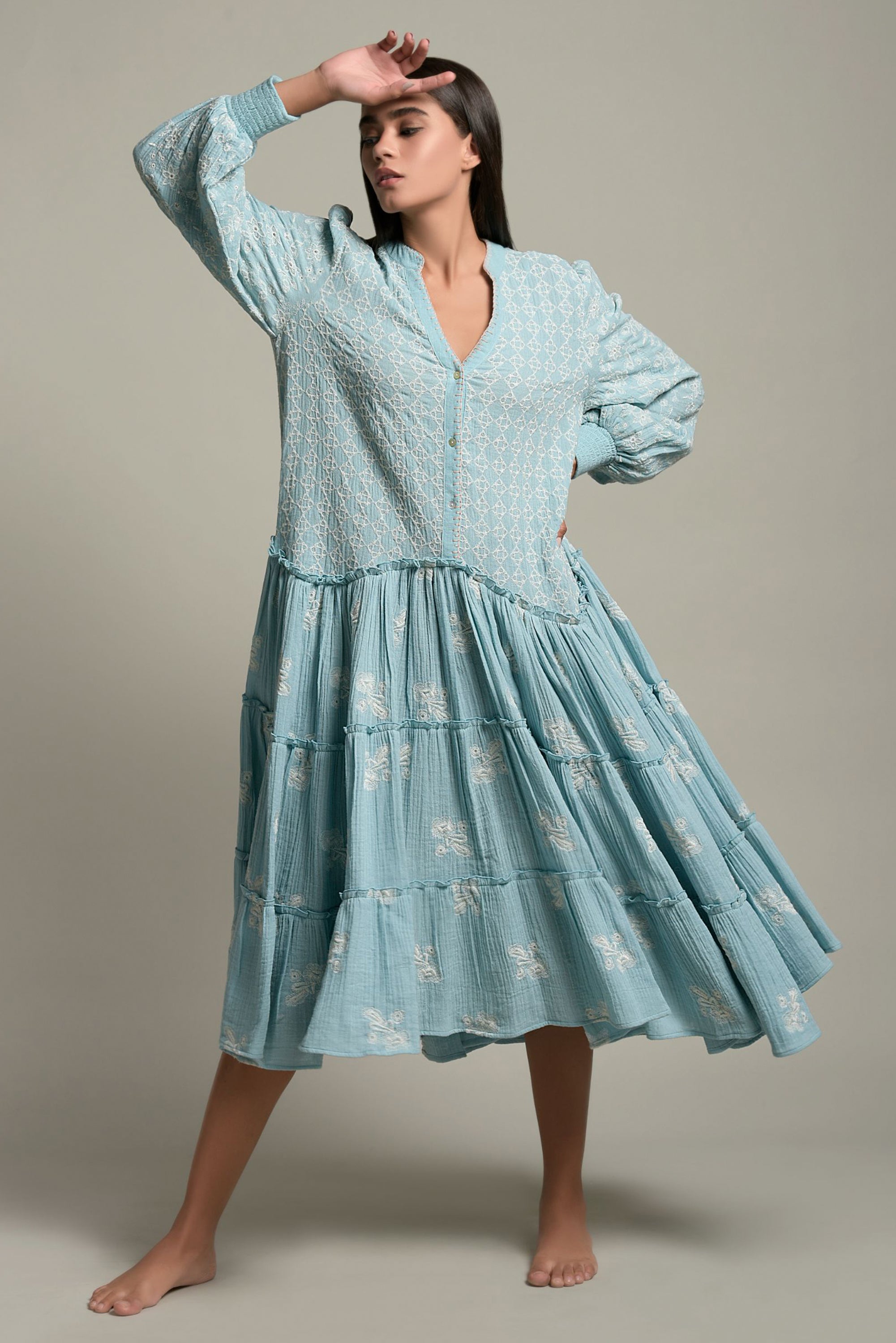 Ghazal Embroidered Long Jalabiya