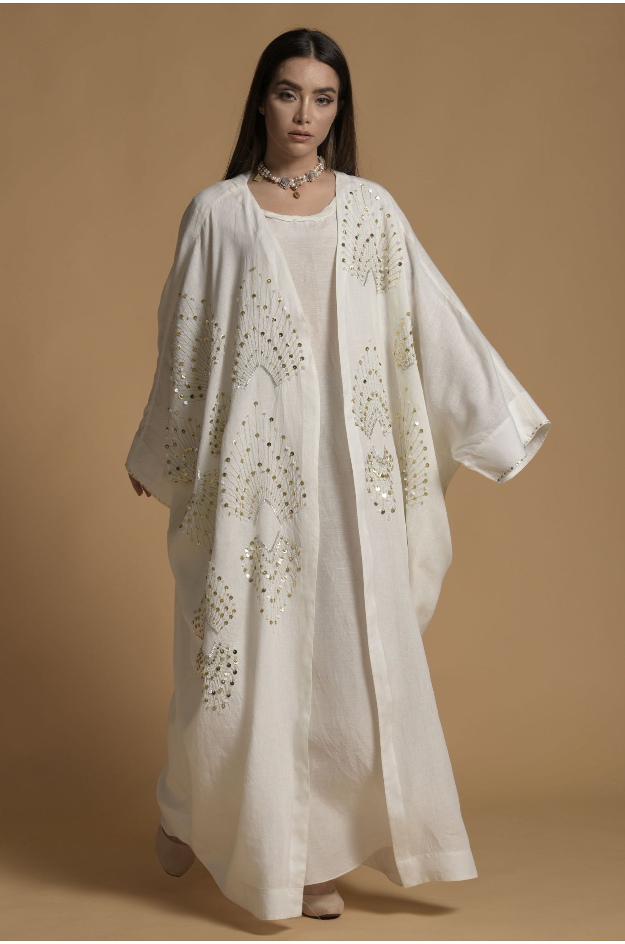 Anjum Embellished Abaya with Cotton Inner Dress