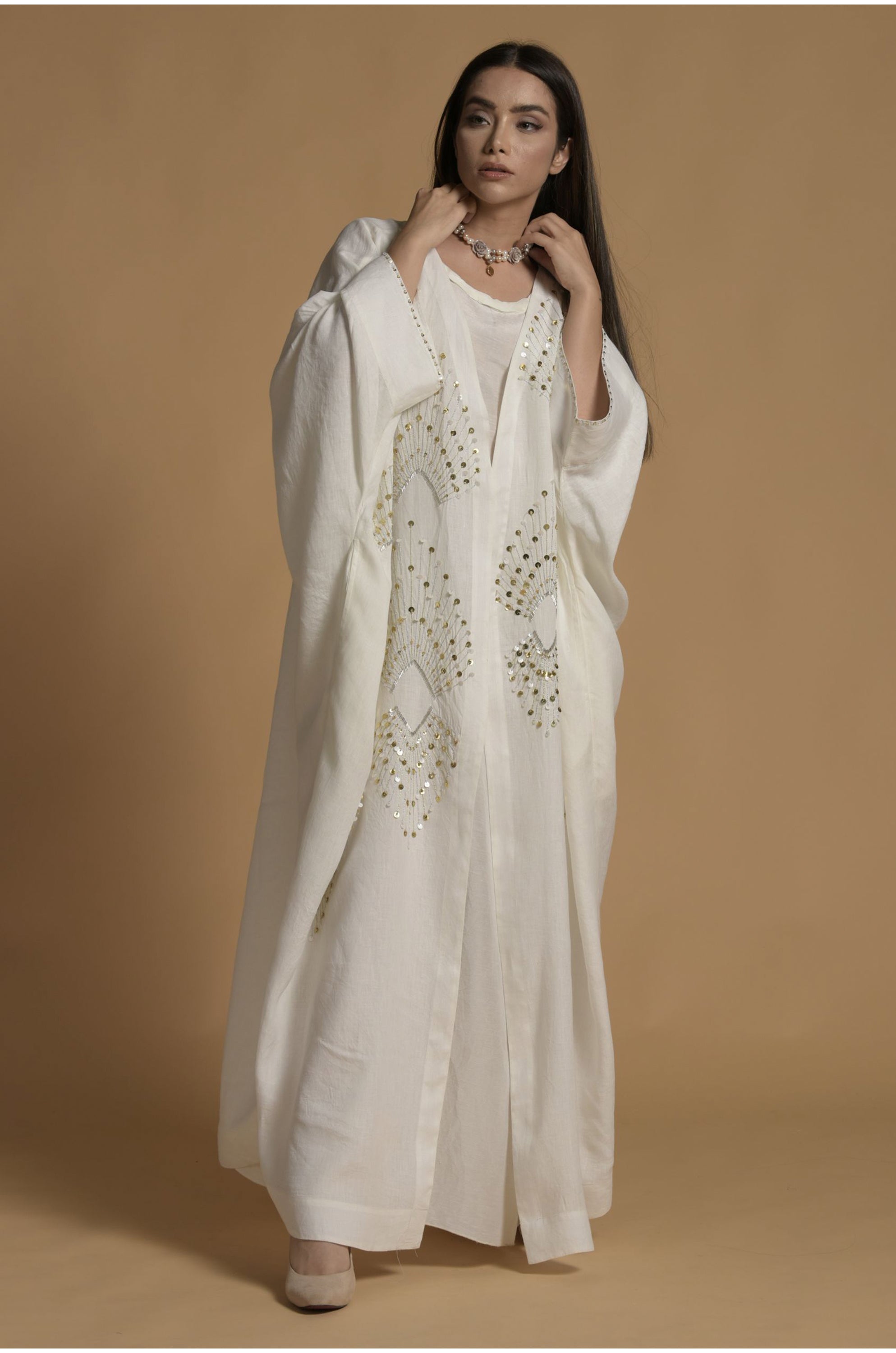 Anjum Embellished Abaya with Cotton Inner Dress