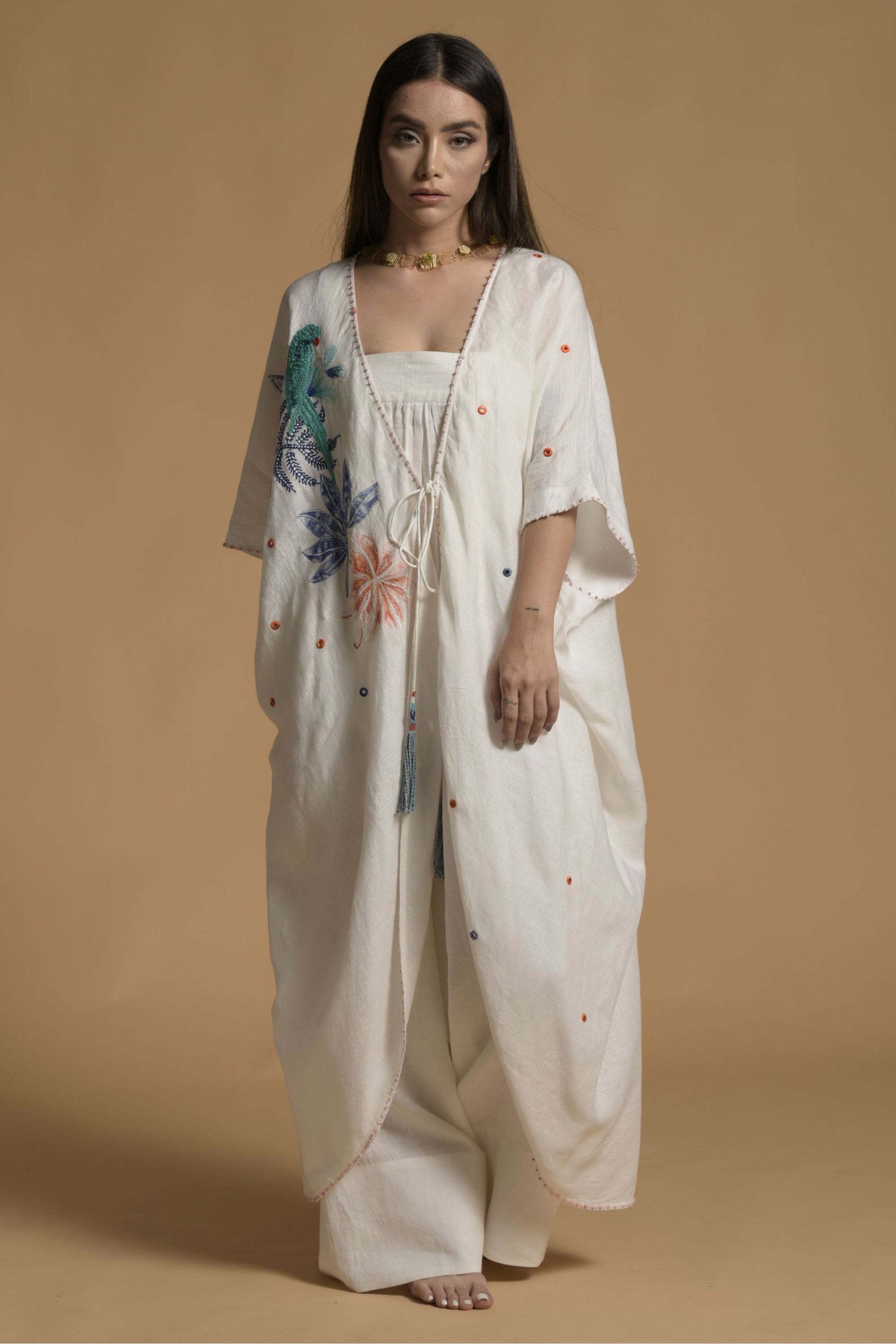 Noor Embroidered Cape With Jumpsuit