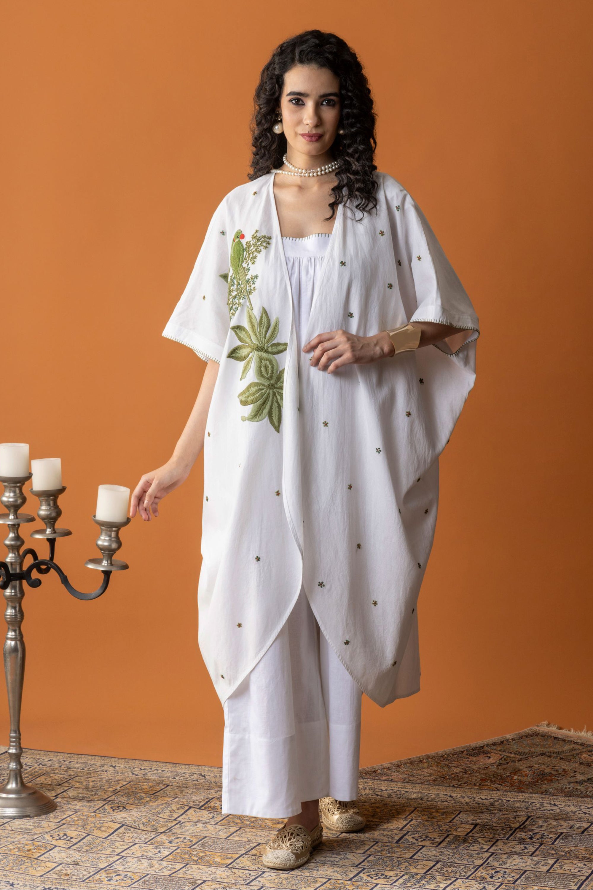 Haifa Embroidered Cape with Embellishment