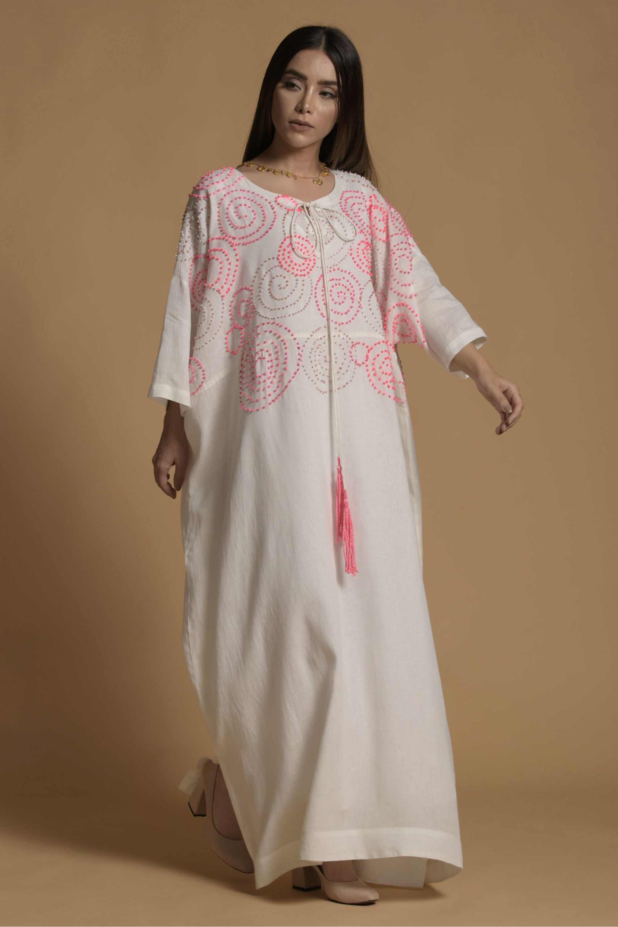 Nida Embroidered Long Jalabiya
