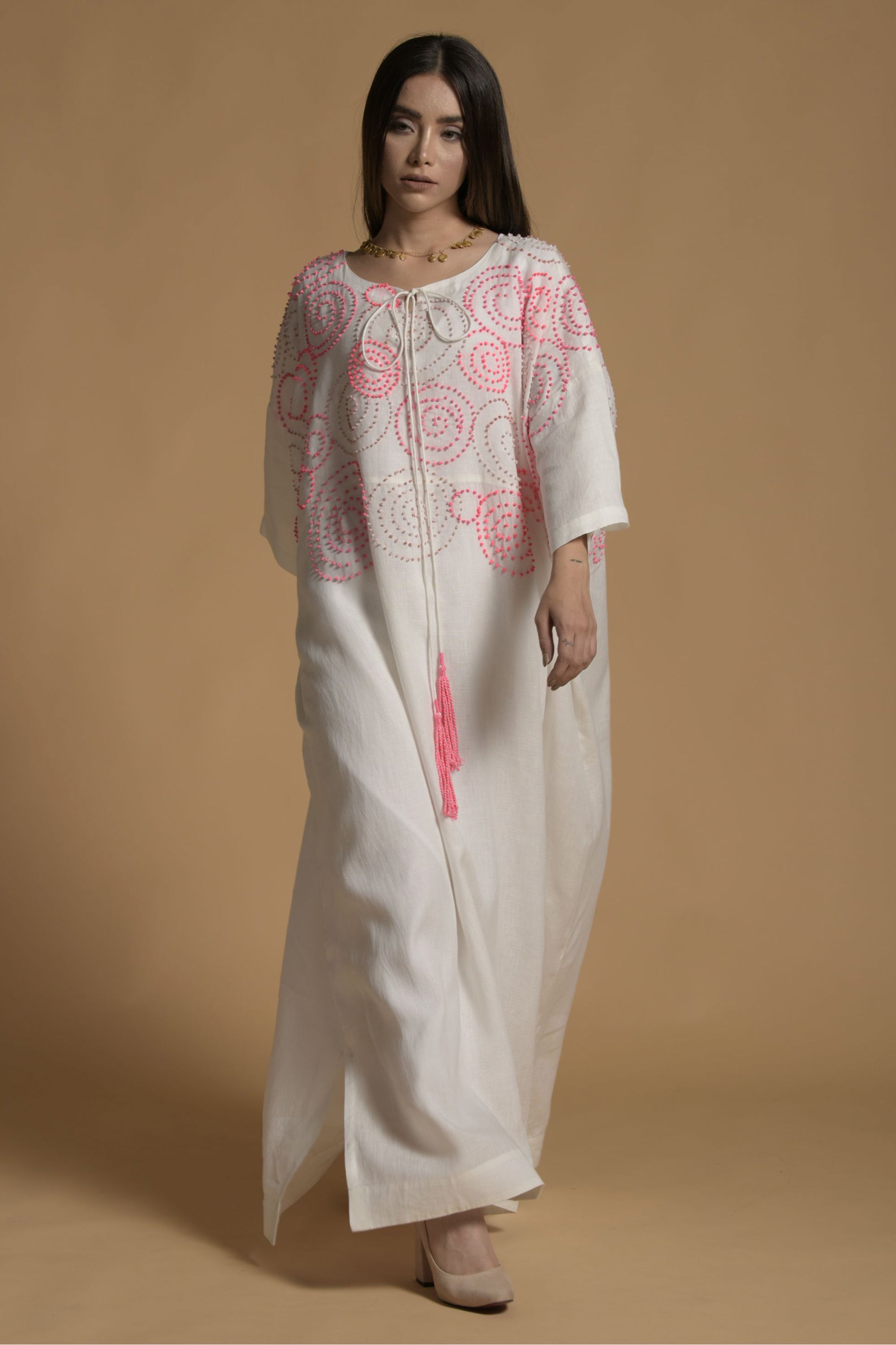 Nida Embroidered Long Jalabiya
