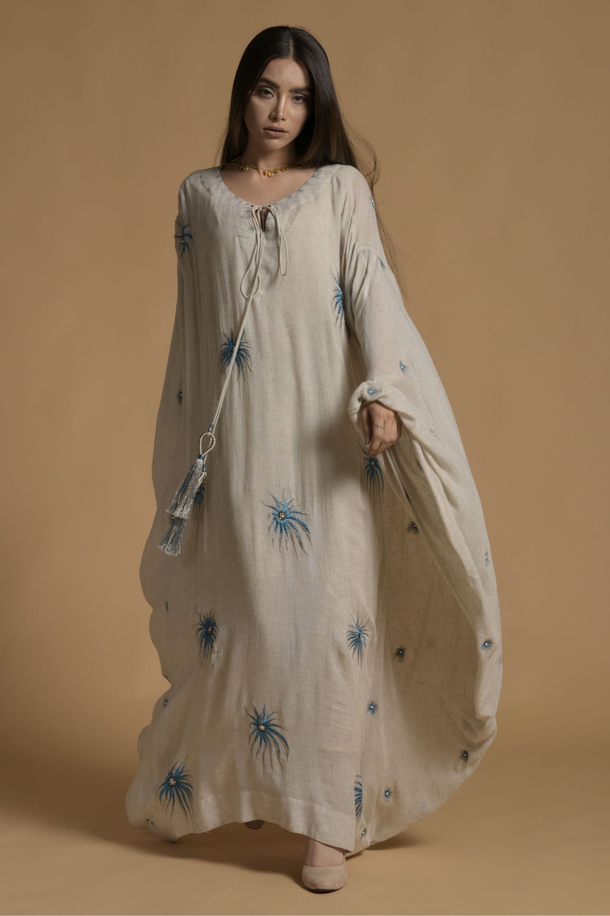 Nargis Embroidered Jalabiya With Inner Cotton Cami