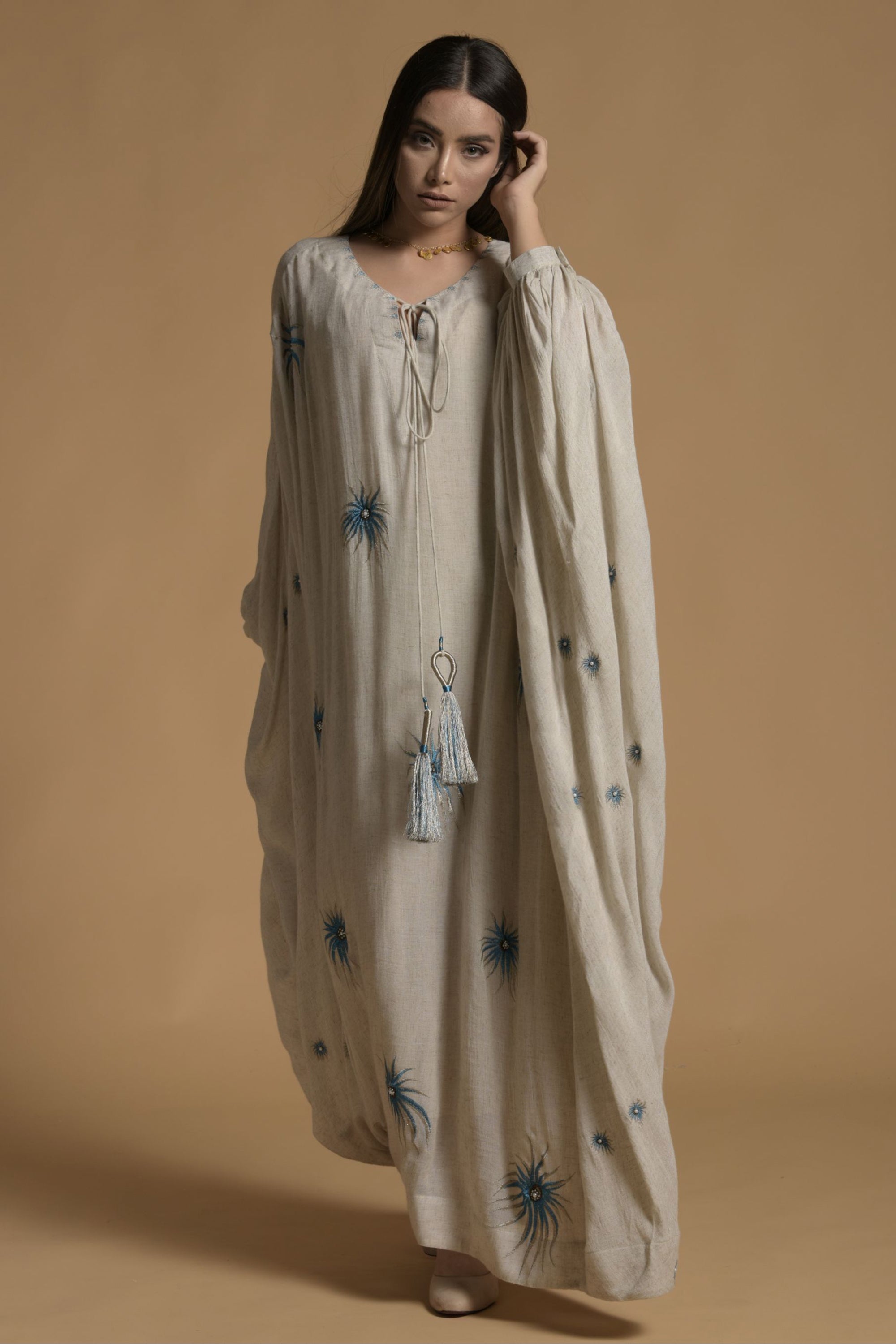 Nargis Embroidered Jalabiya With Inner Cotton Cami