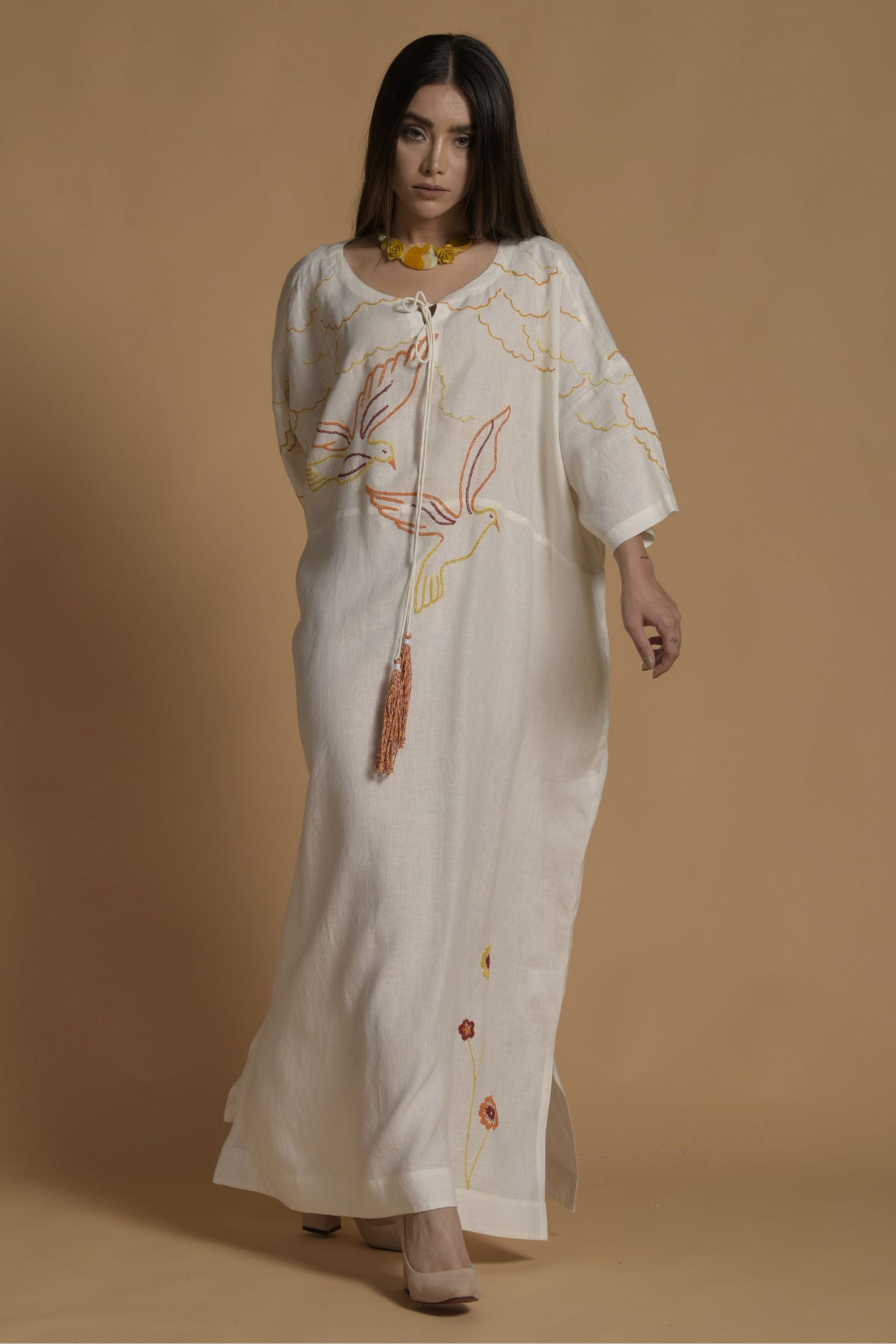 Wadia Embroidered Long Jalabiya