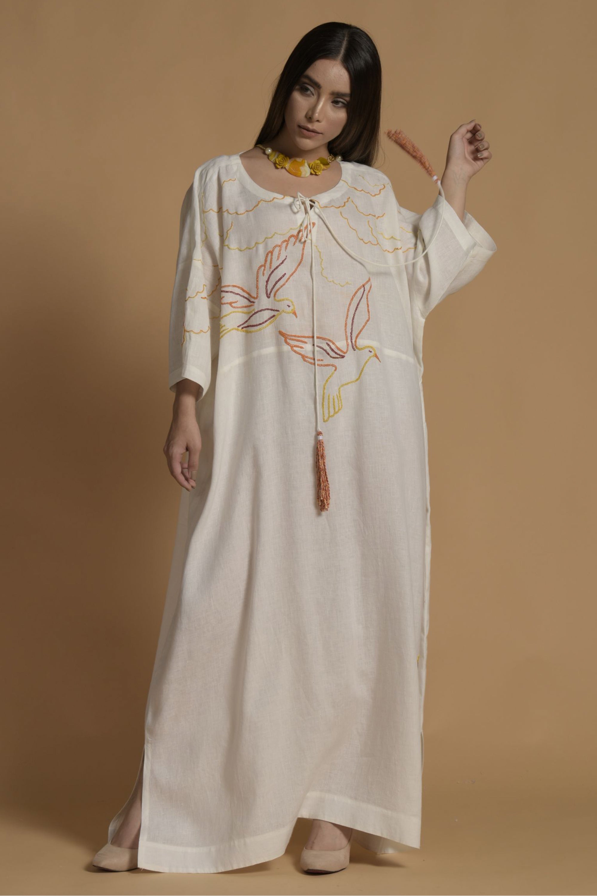 Wadia Embroidered Long Jalabiya