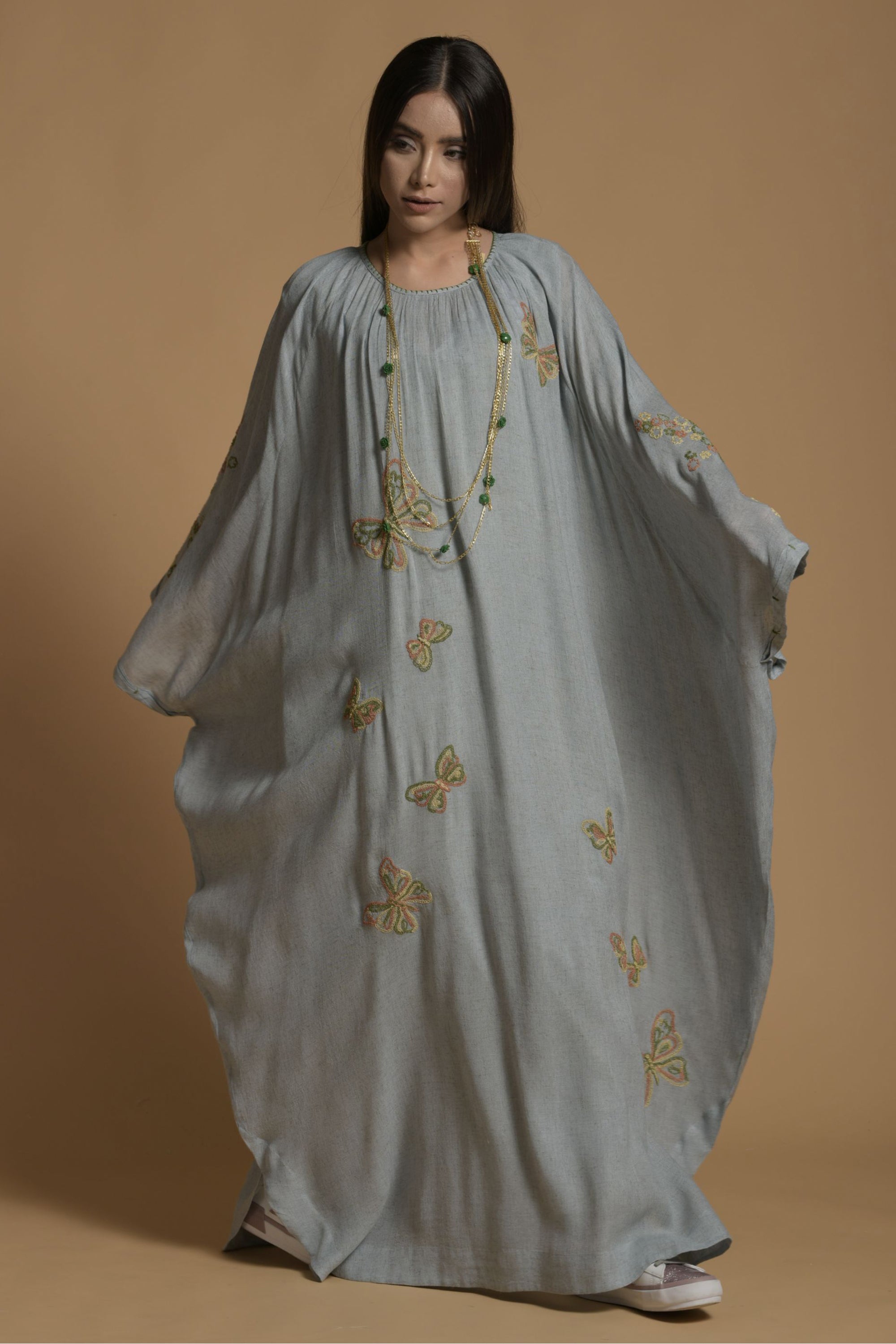 Parvana Embroidered Jalabiya with Inner Cotton Cami