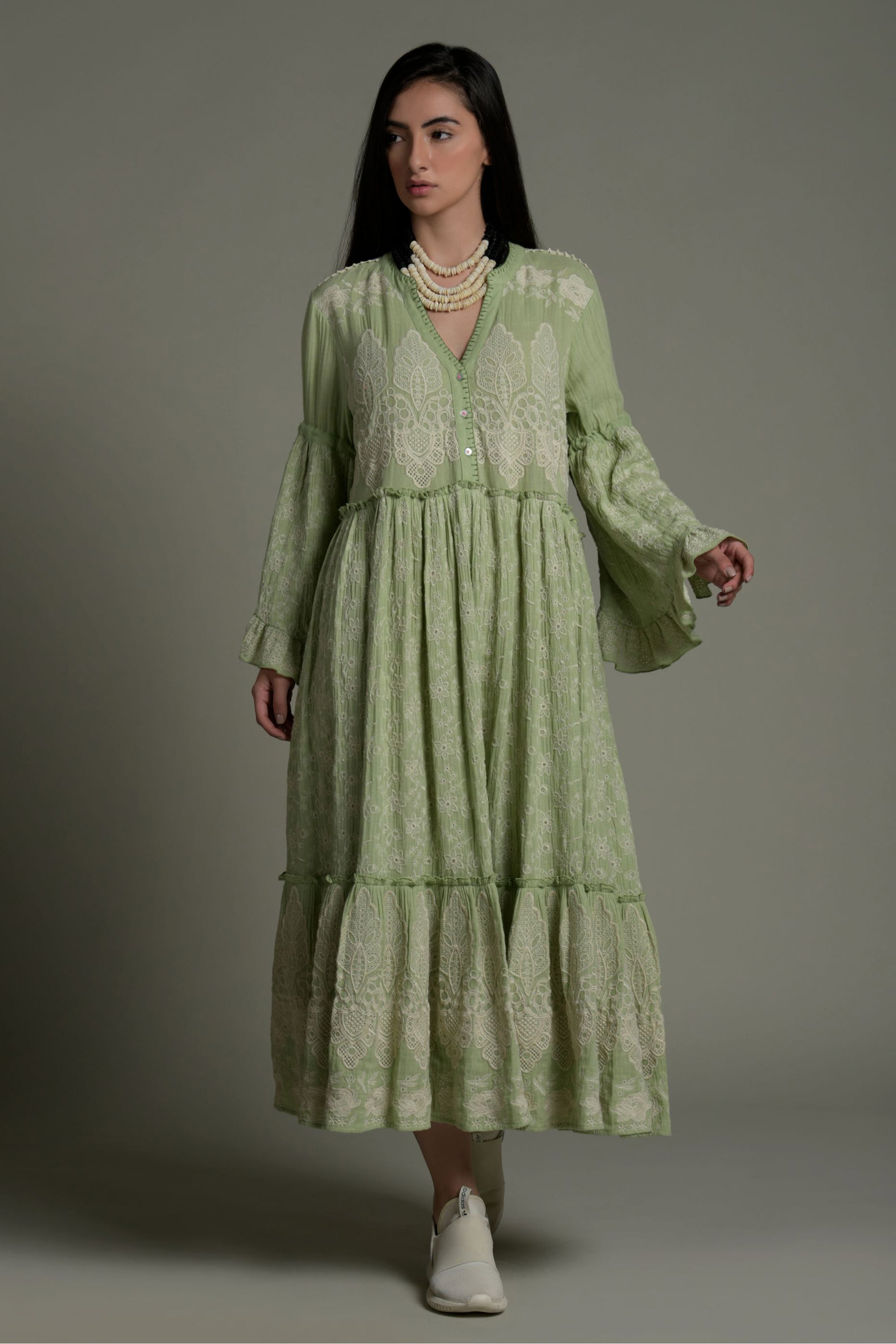 Muzaira Embroidered Long Jalabiya & Tassel