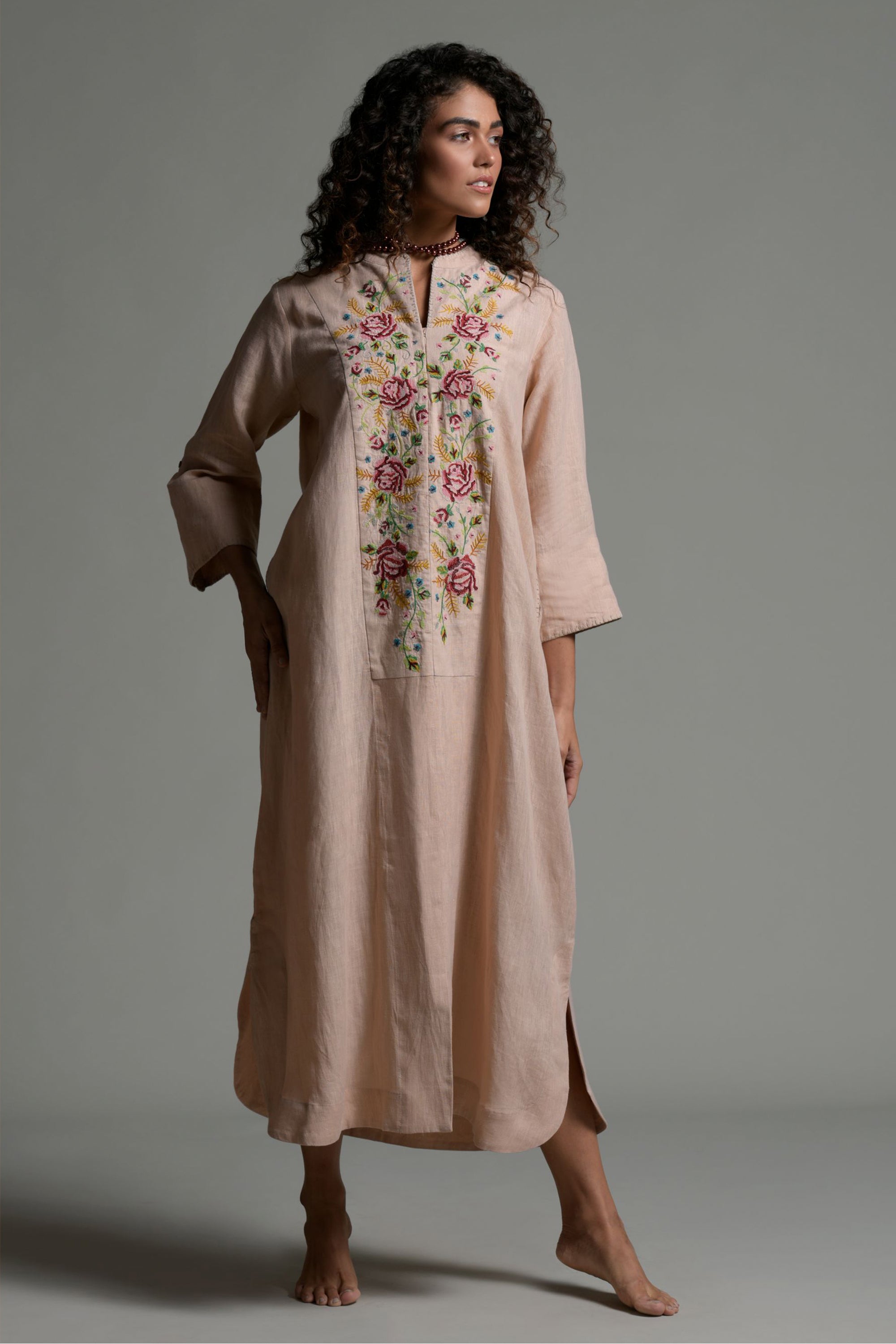 Nazira Embroidered Long Jalabiya