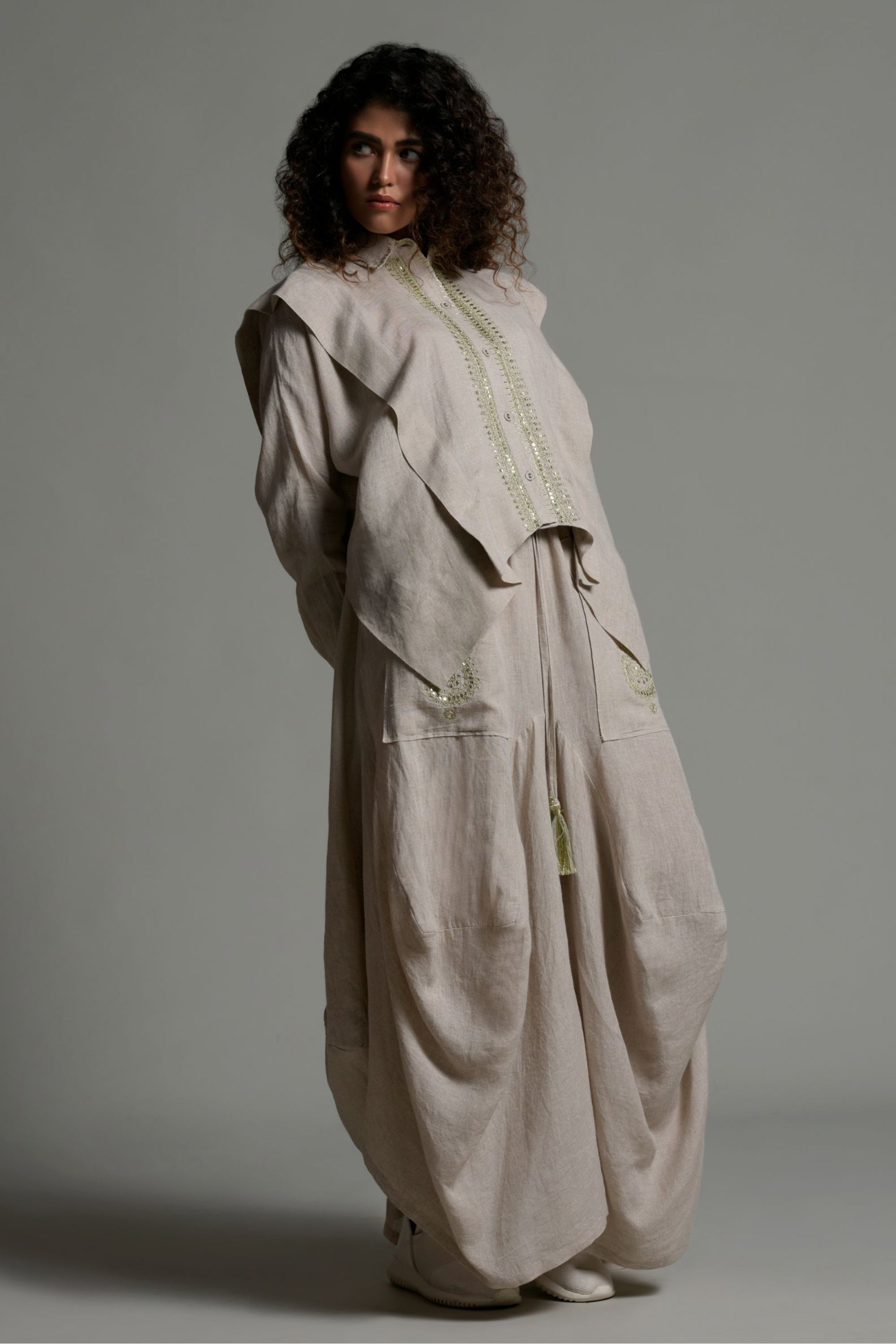 Rukshar Embellished & Embroidered Top with Skirt