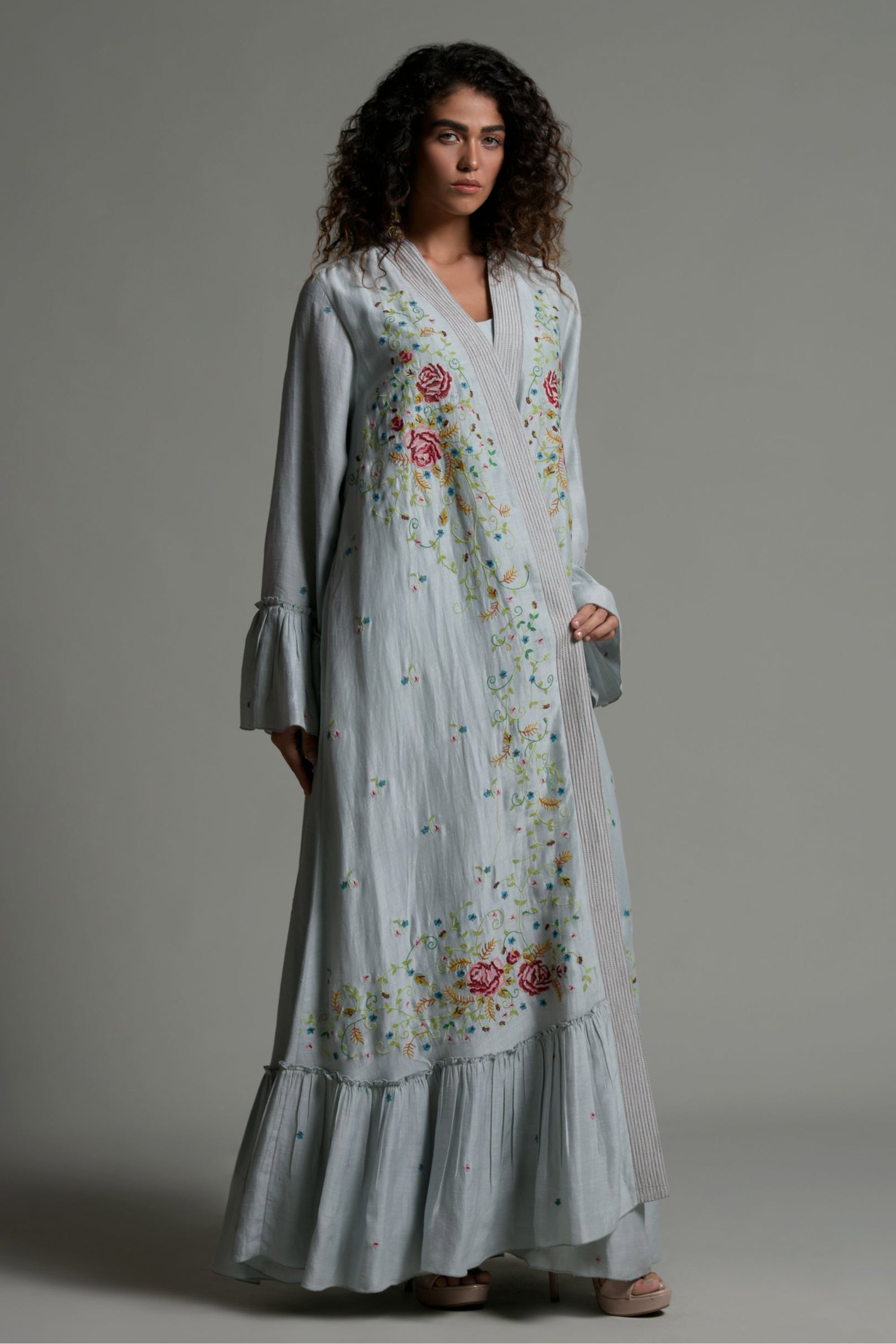 Hamra Embroidered Abaya with Inner Dress