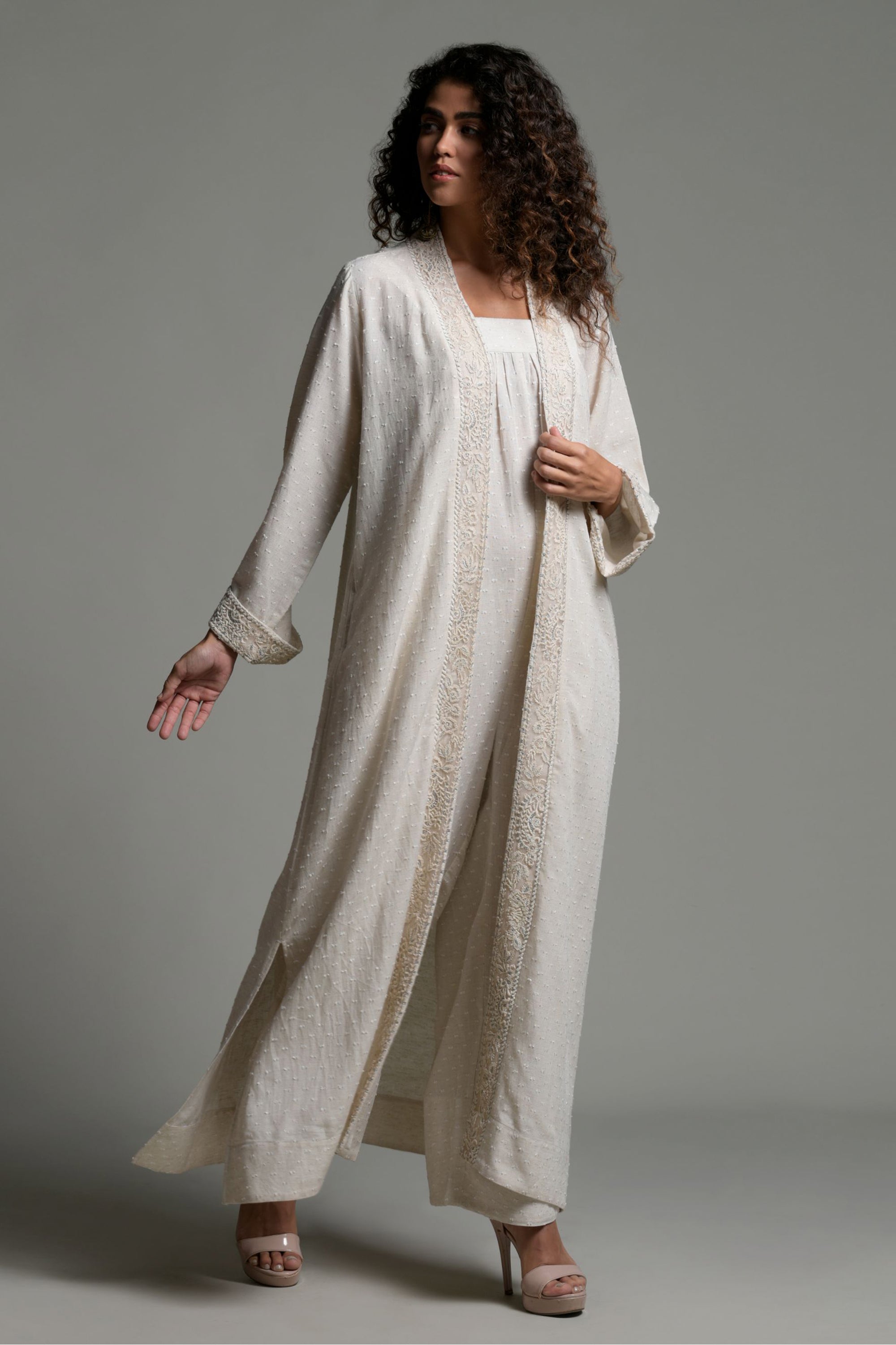 Huma Embroidered Abaya with Jumpsuit