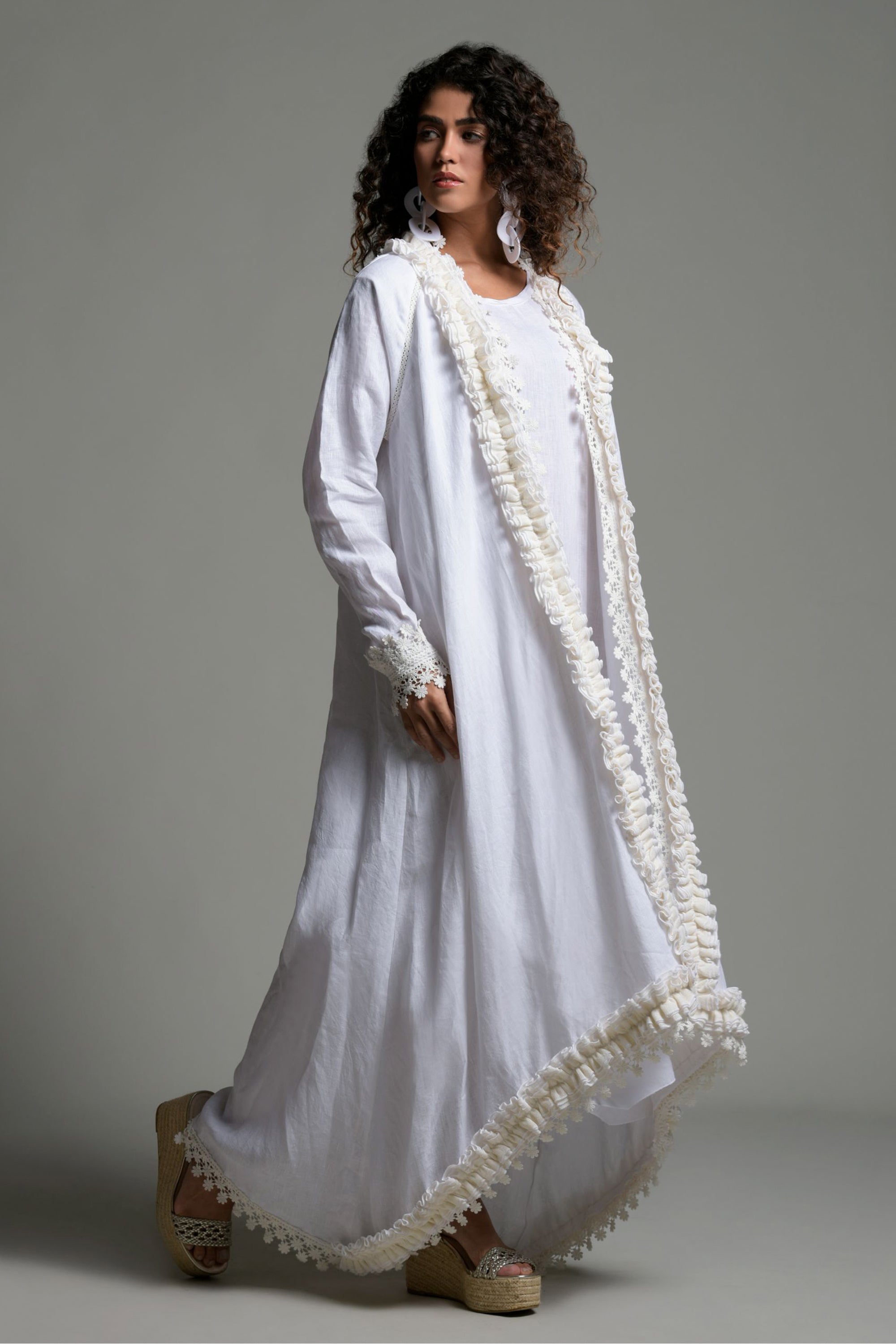 Ifra Ruffle Bisht & Inner Dress