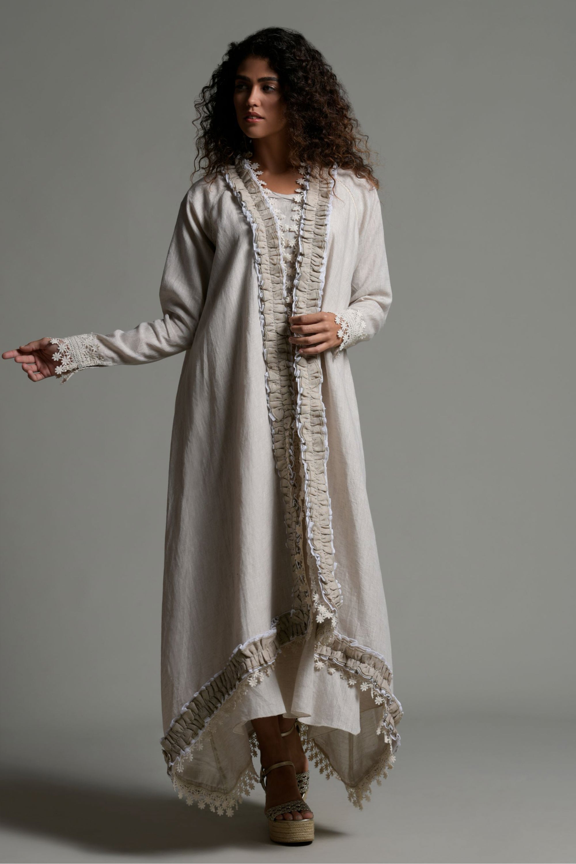 Irsa Ruffle Bisht & Inner Dress