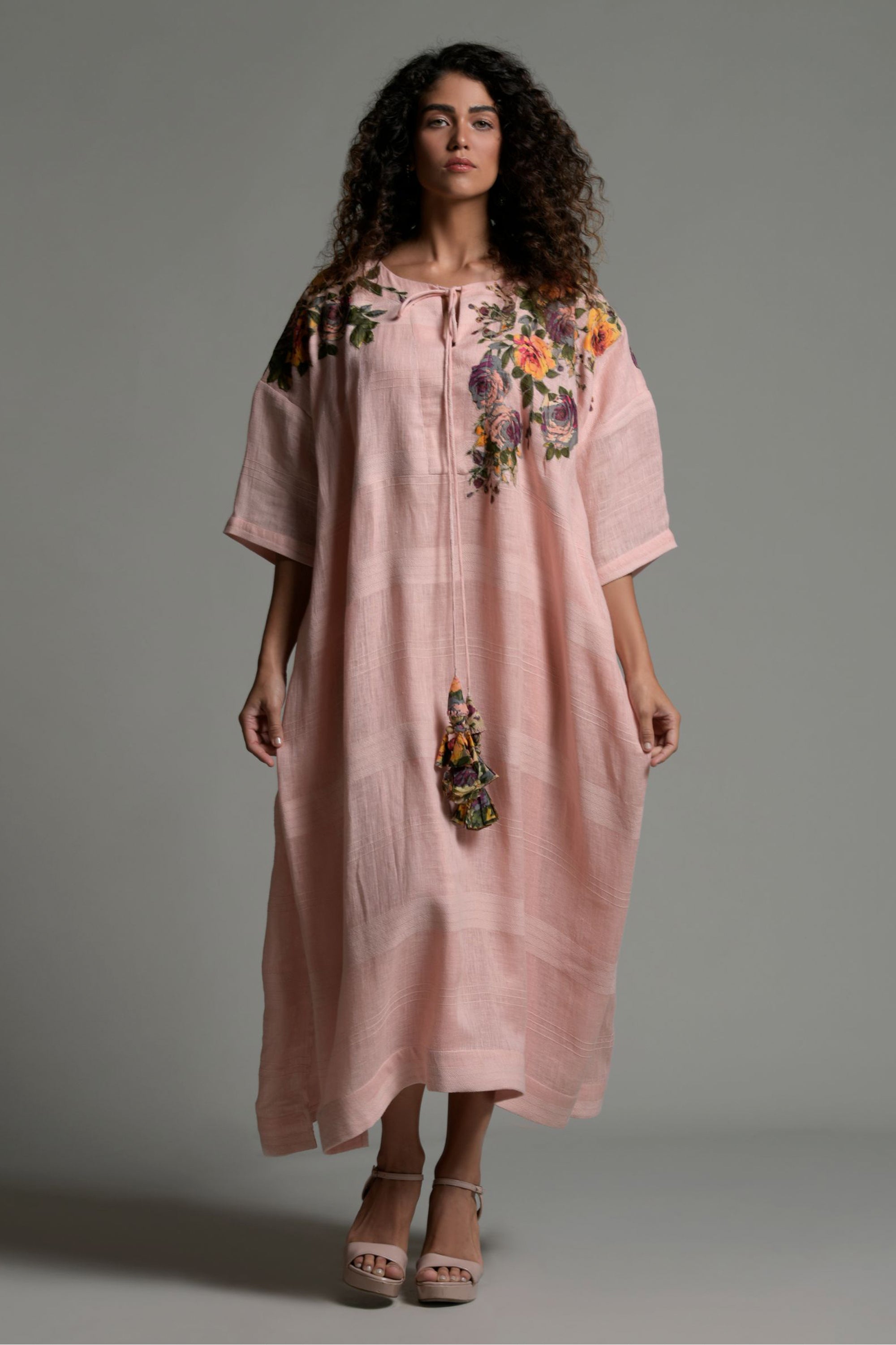 Liyana Printed Patch Work Jalabiya & Tassel with Inner Cotton Cami