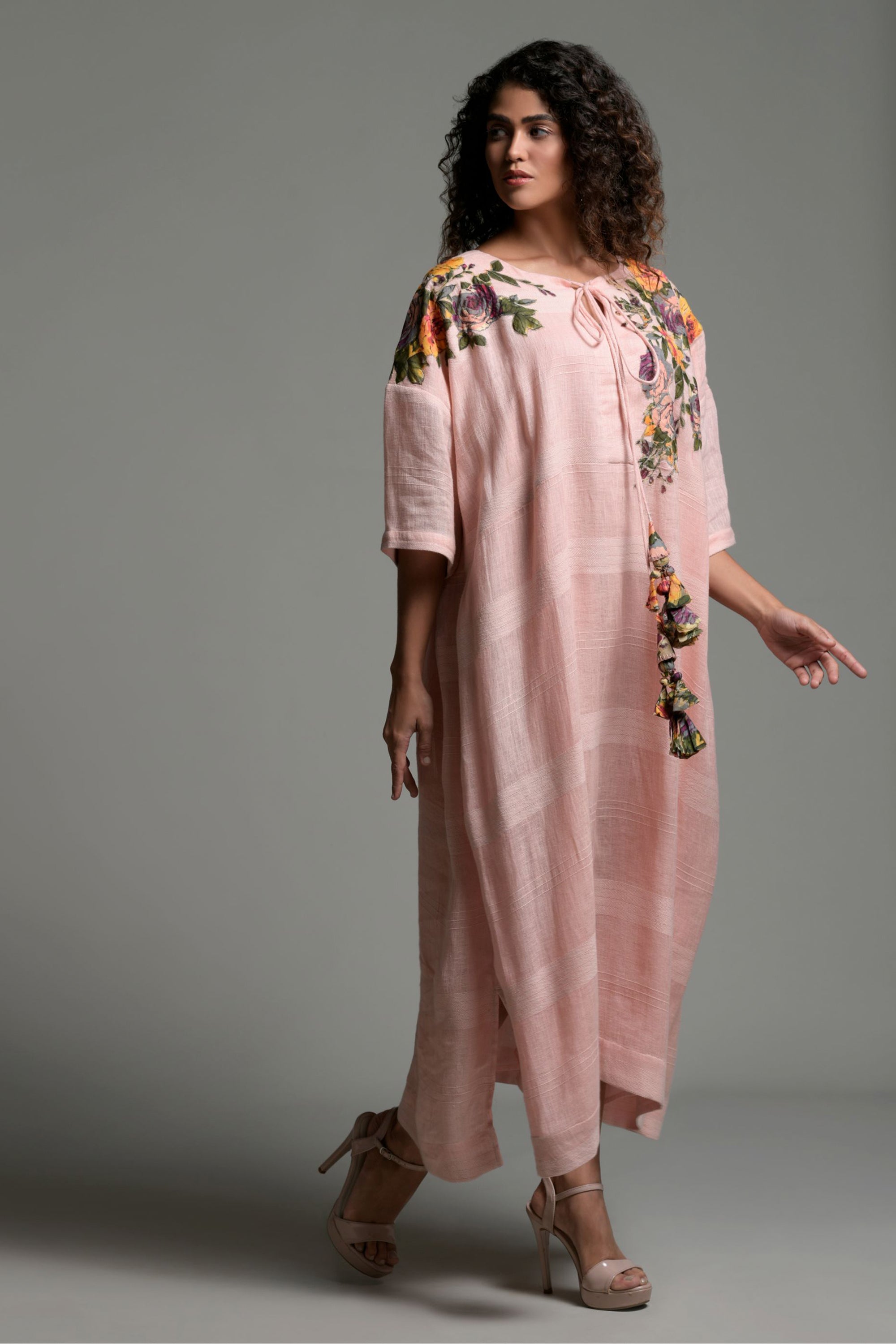 Liyana Printed Patch Work Jalabiya & Tassel with Inner Cotton Cami