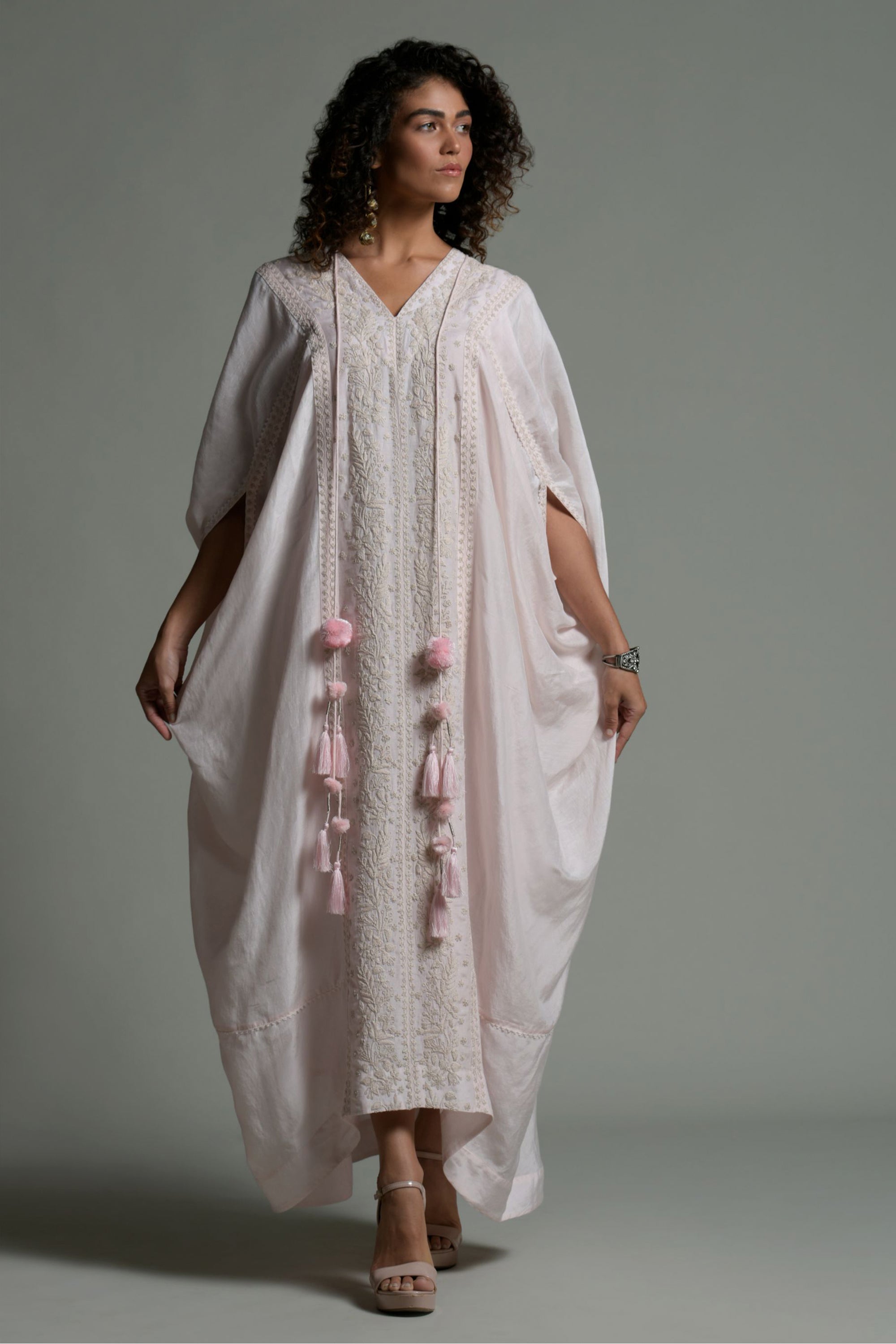 Rubina Embroidered Jalabiya with Inner Cotton Cami