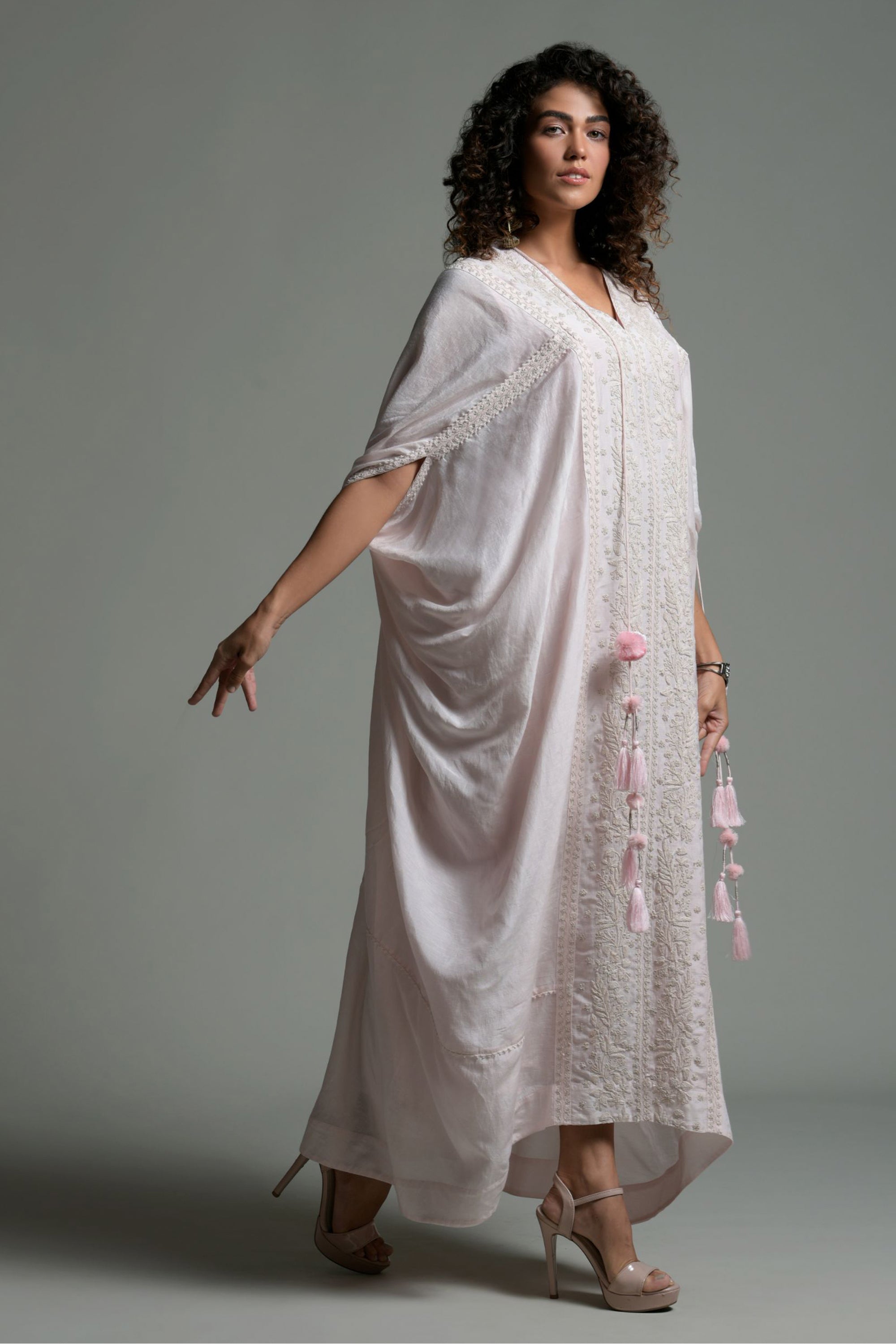 Rubina Embroidered Jalabiya with Inner Cotton Cami