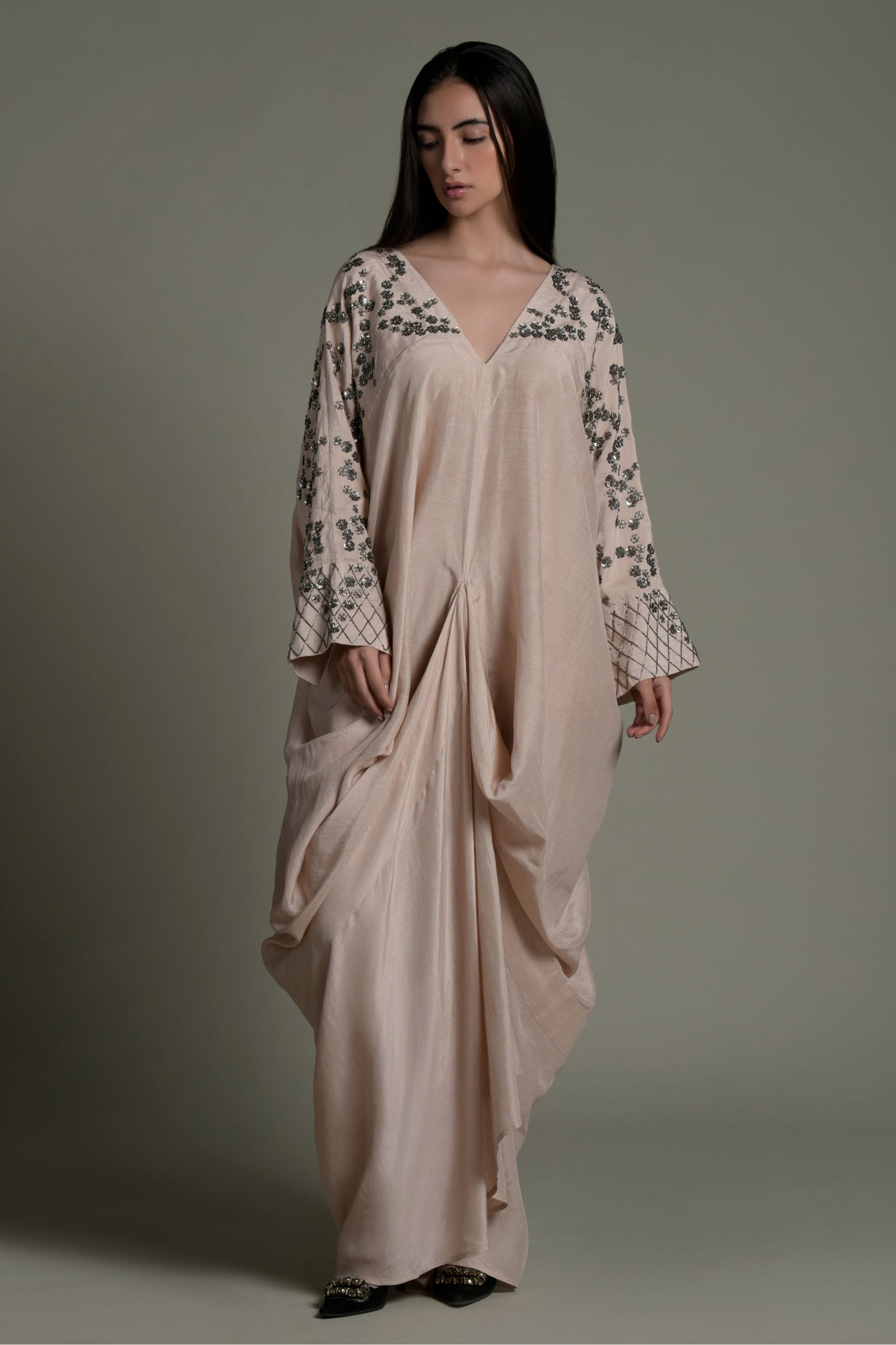 Salma Embellished Jalabiya with Inner Cotton Cami