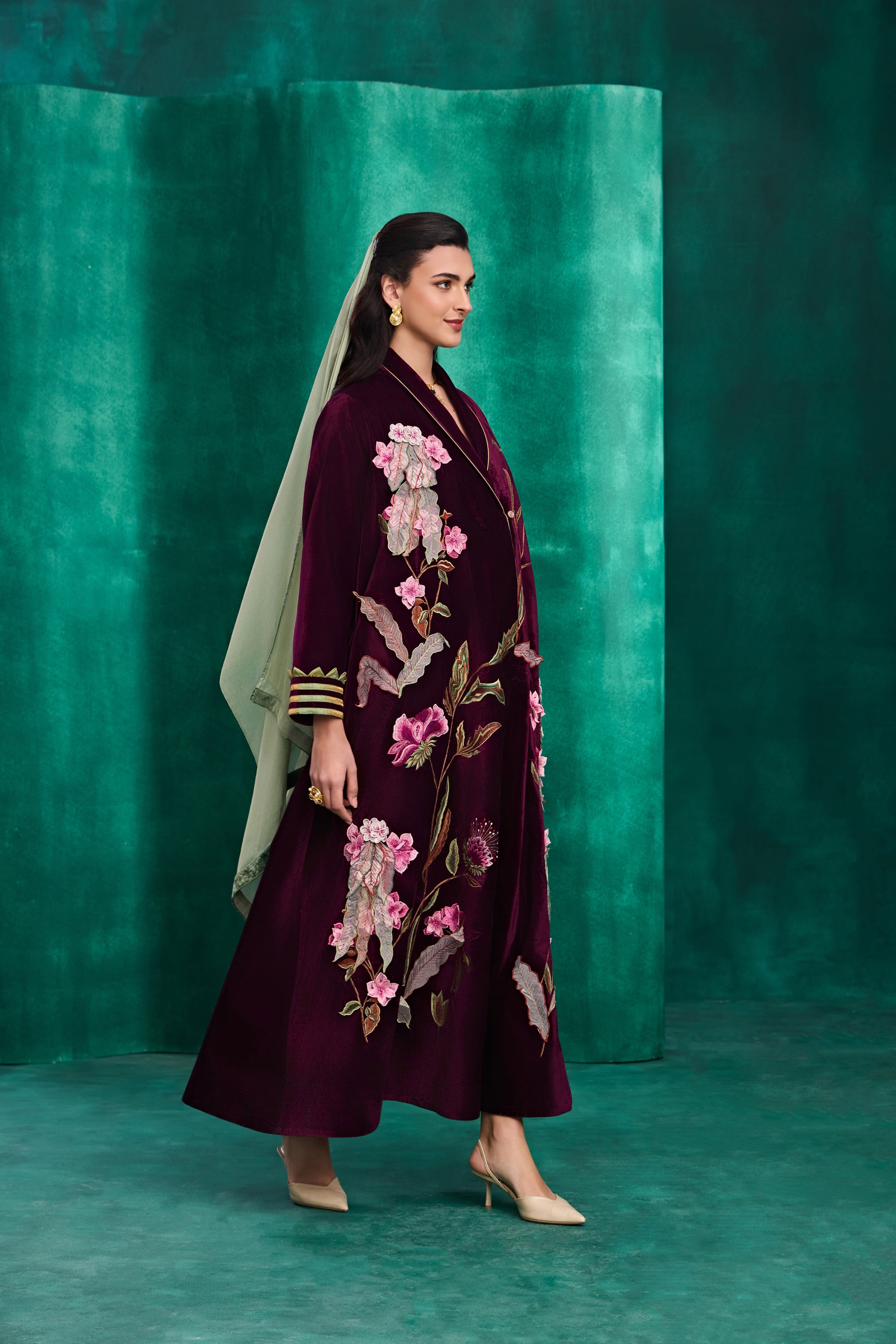 Fayruzah Embroidered 3D Floral Abaya