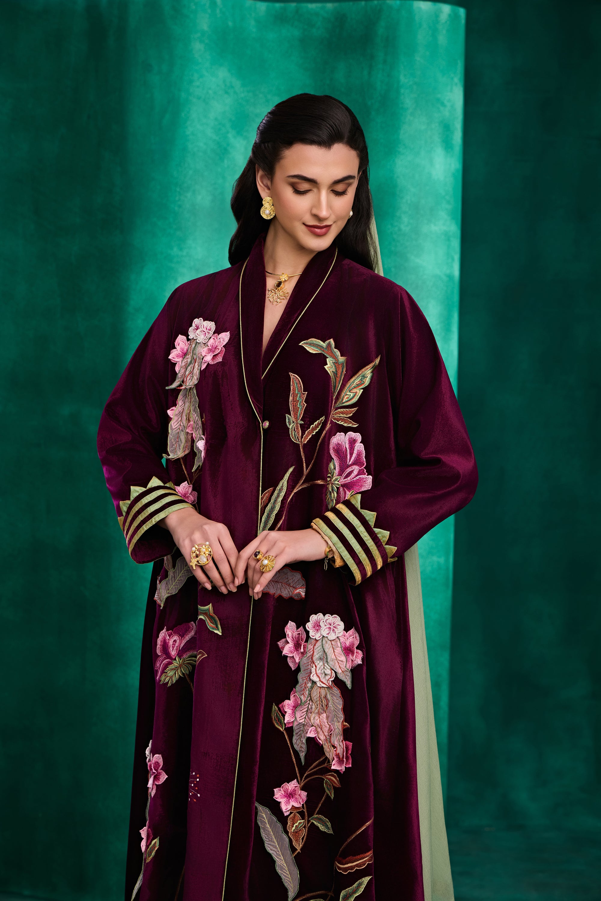 Fayruzah Embroidered 3D Floral Abaya