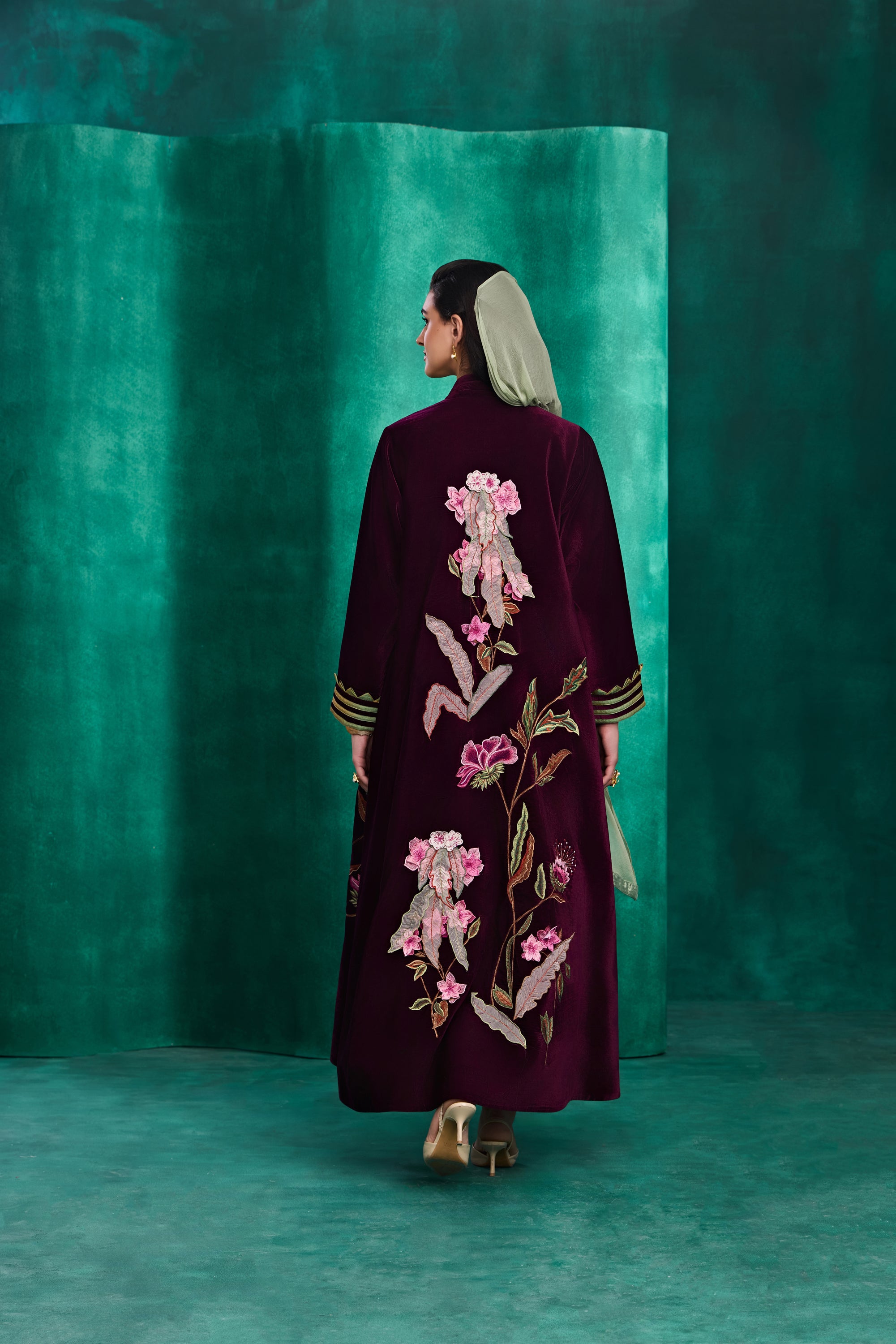 Fayruzah Embroidered 3D Floral Abaya