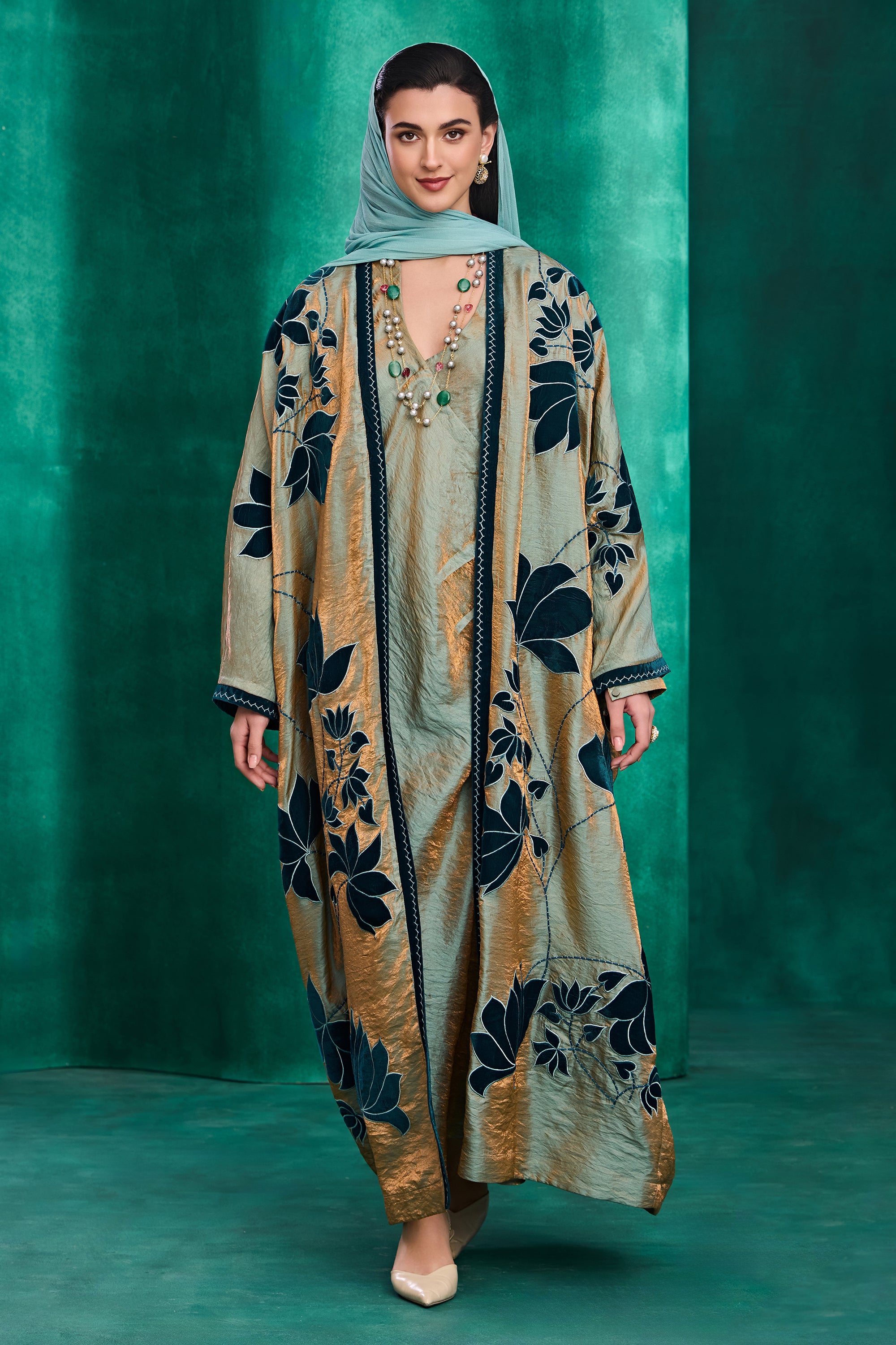 Qamarah Applique Embroidered Abaya